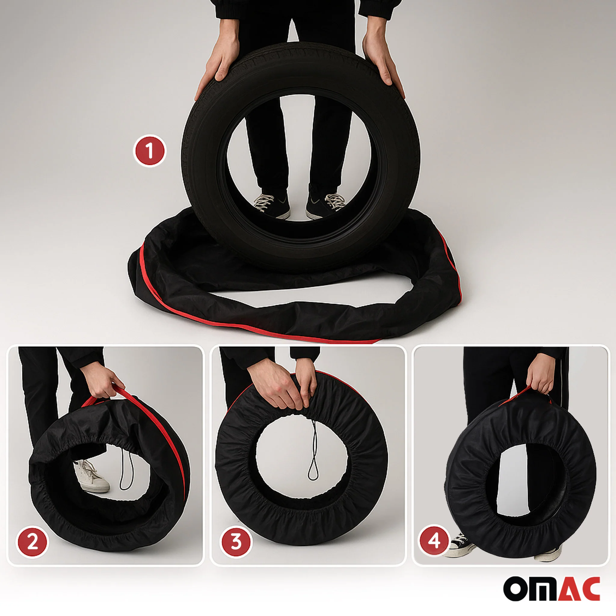 4 Pcs 14''-17" Car Spare Tire Cover Wheel Storage Bag Auto Protector Accessories - Image 6