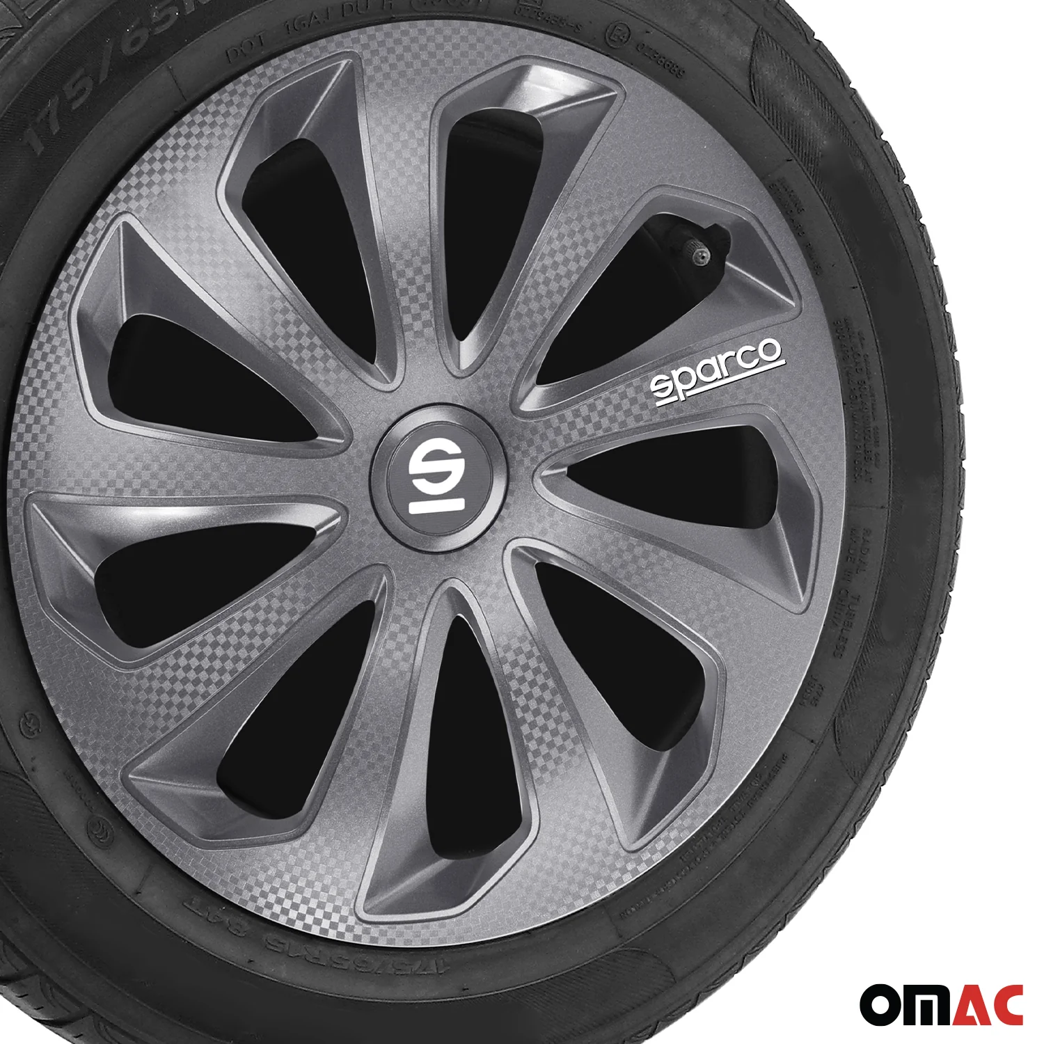 Sicilia Hub Caps Wheel Cover 14" Grey Carbon Full Set 4 pcs. - Image 6