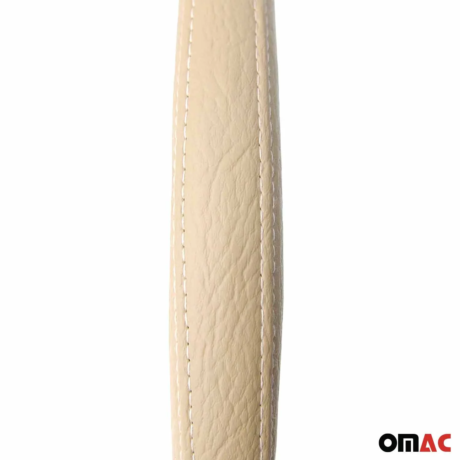 14.5-15.5’’ Steering Wheel Cover Beige Leather Anti-slip Breathable - Image 7