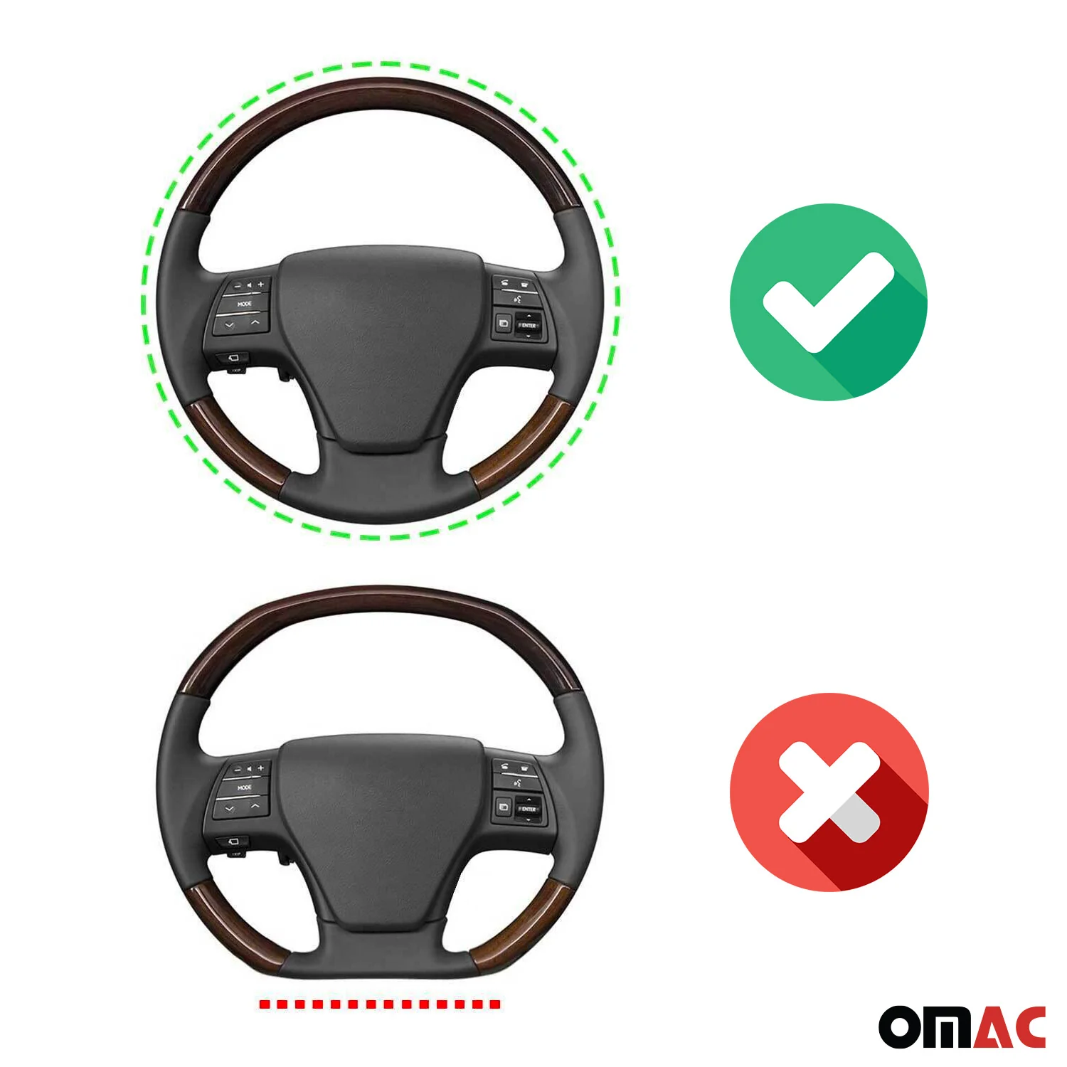 14.5-15.5’’ Steering Wheel Cover Premium Brown PU Leather Anti-slip Breathable - Image 5