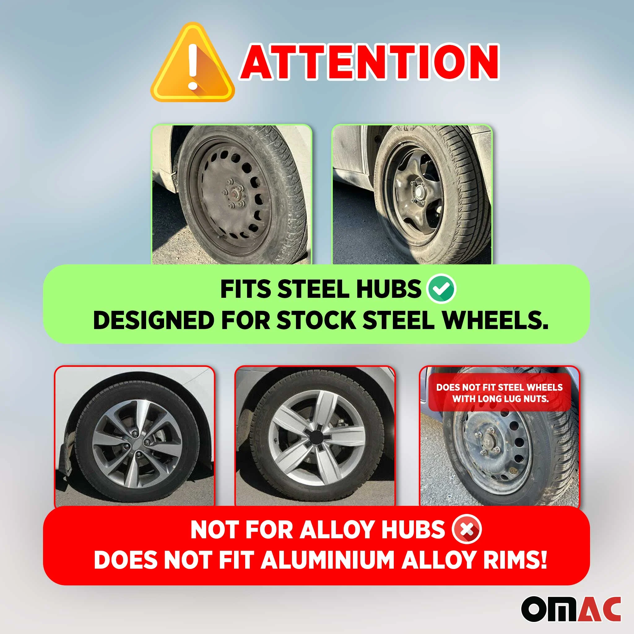 15" Set of 4 Pcs Wheel Covers Gray with Violet Hub Caps fit R15 Tire Steel Rim - Image 4