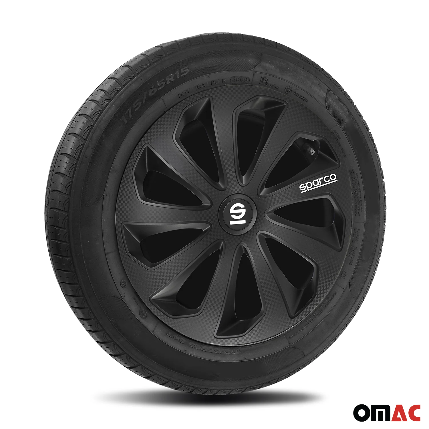 Sicilia Hub Caps Wheel Cover 15" Black Carbon Full Set 4 pcs. - Image 5