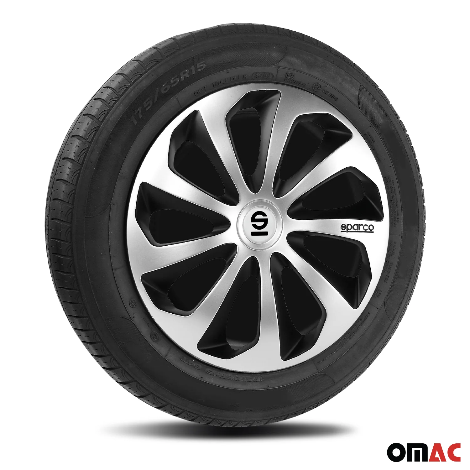 Sicilia Hub Caps Wheel Cover 15" Silver & Black Full Set 4 pcs. - Image 5