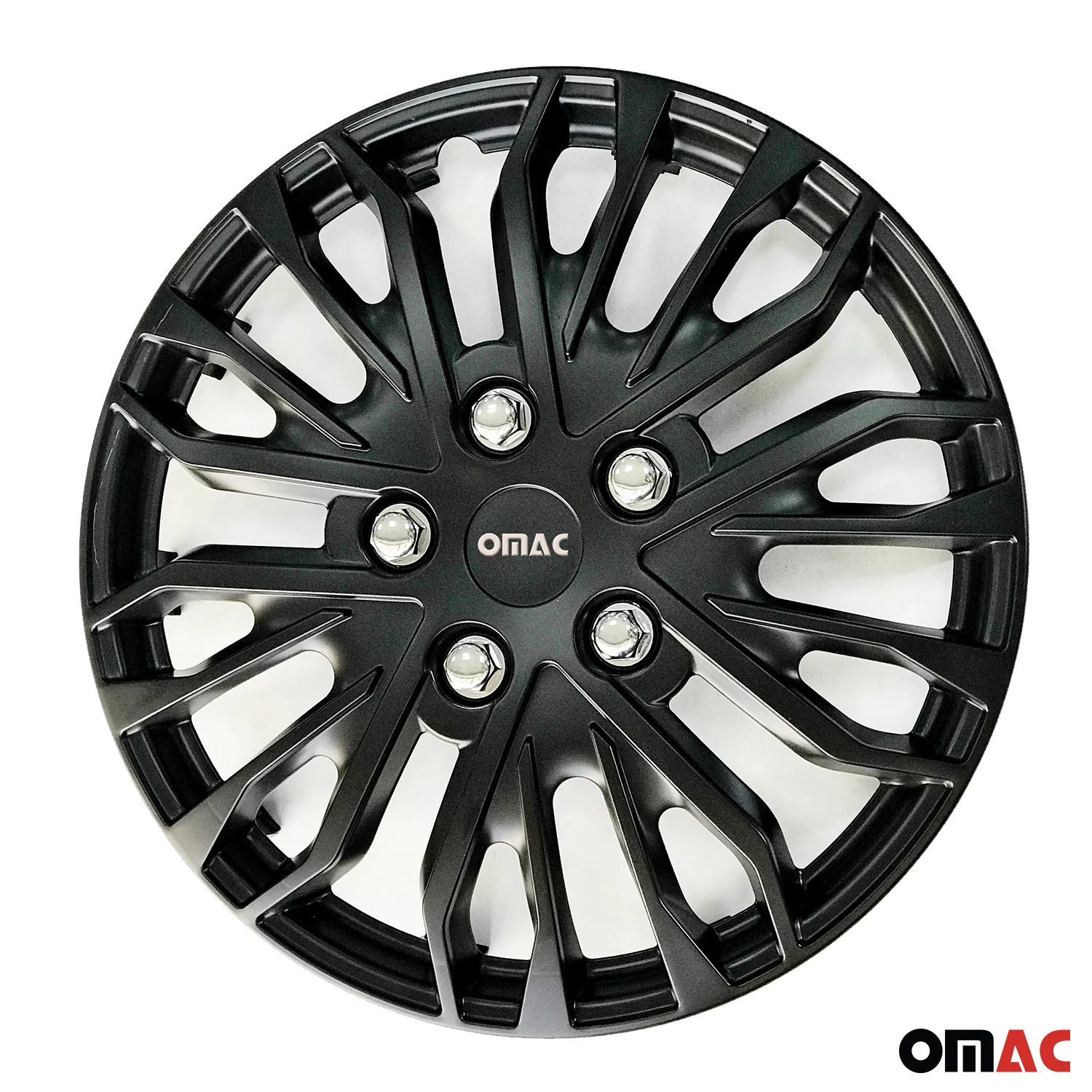 Rimini Hub Caps Wheel Cover 15" Matt Black & Grey Full Set 4 pcs. - Image 6