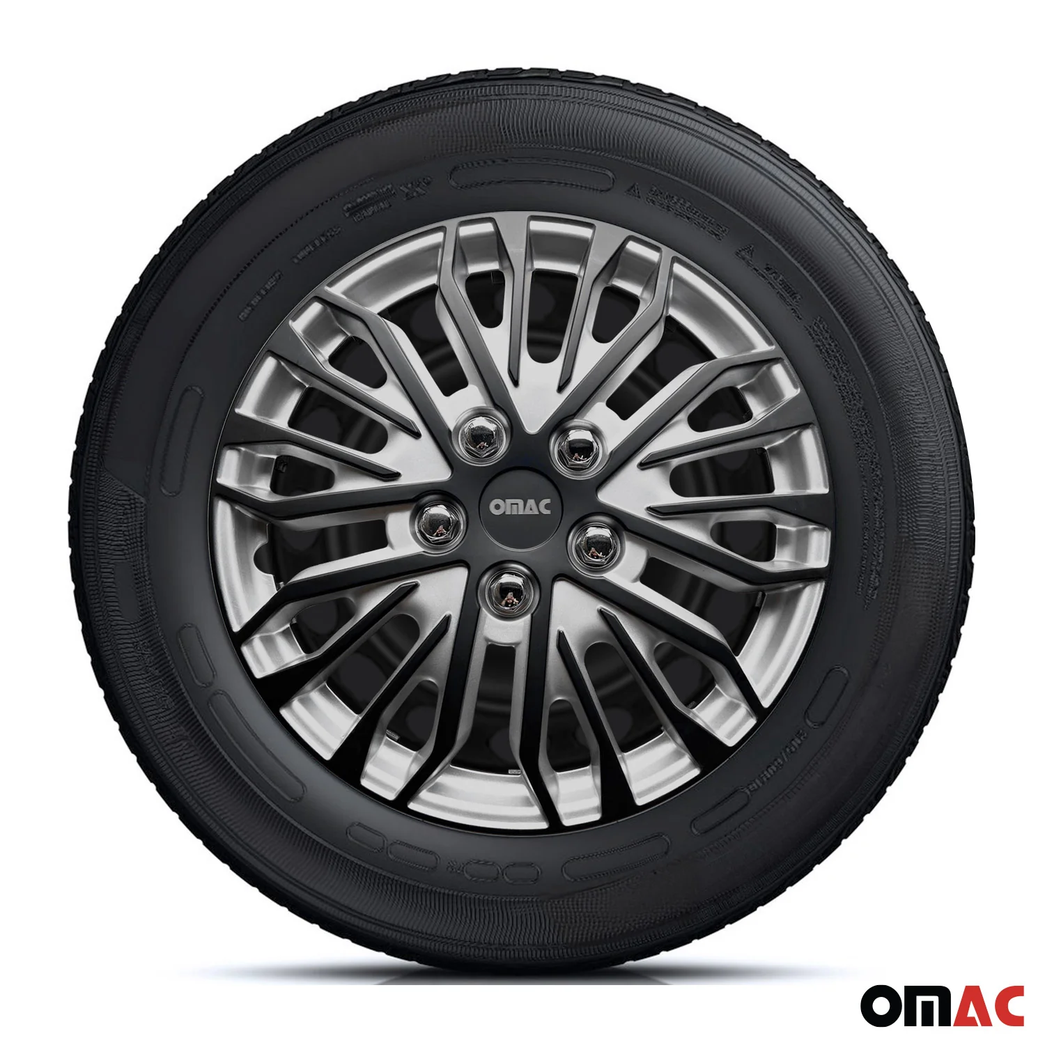 Rimini Hub Caps Wheel Cover 15" Grey & Matt Black Full Set 4 pcs. - Image 6