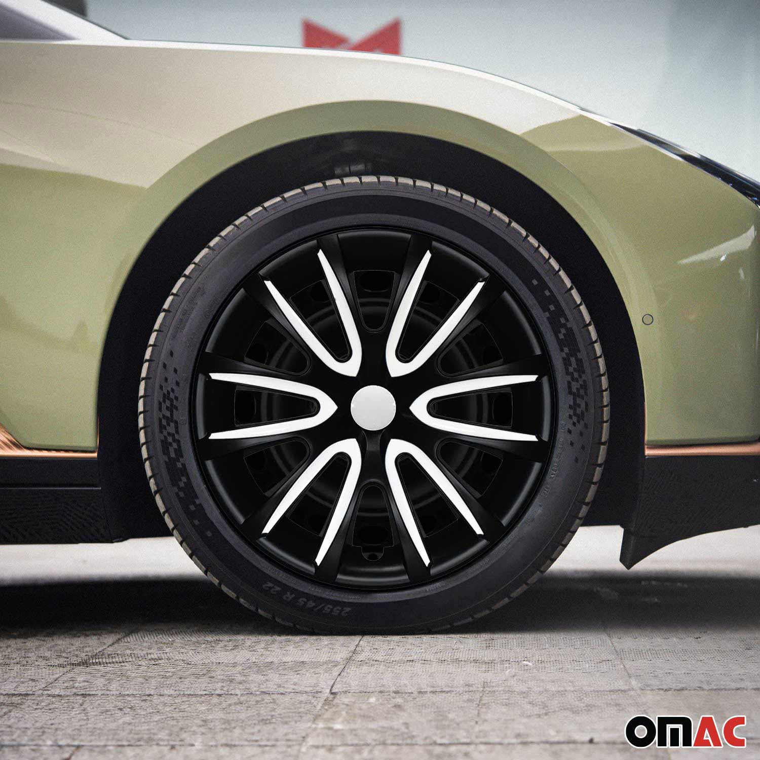 15" Wheel Covers Hubcaps for Hyundai Elantra Black Matt White Matte - Image 2