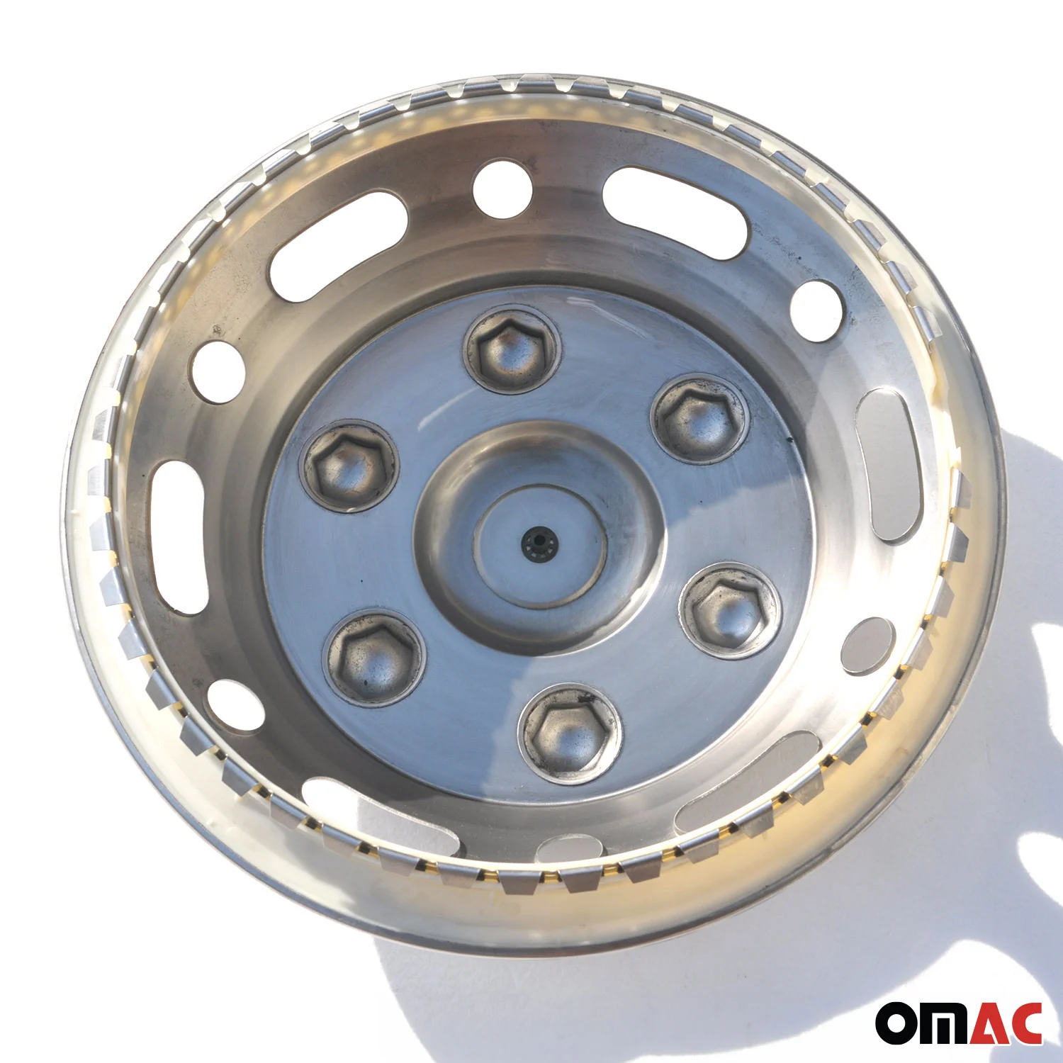 Ford E-Series Wheel Simulator Hubcaps Front Chrome Silver Steel - Image 7