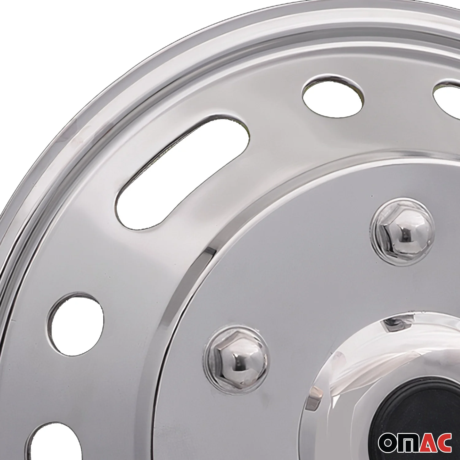 GMC Savana Wheel Simulator Hubcaps Front Chrome Silver Steel - Image 5