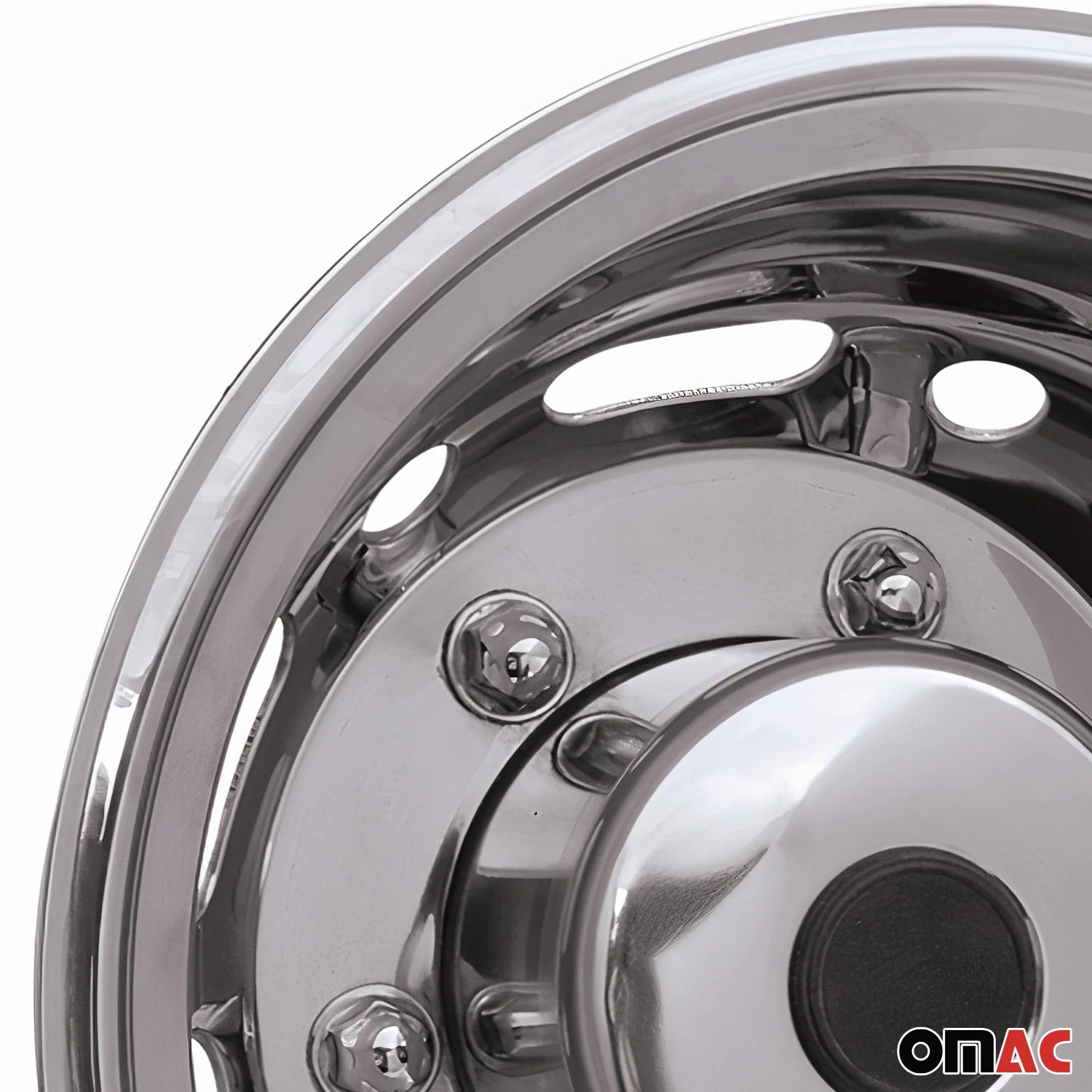 GMC Savana Wheel Simulator Hubcaps Rear Chrome Silver Steel - Image 5