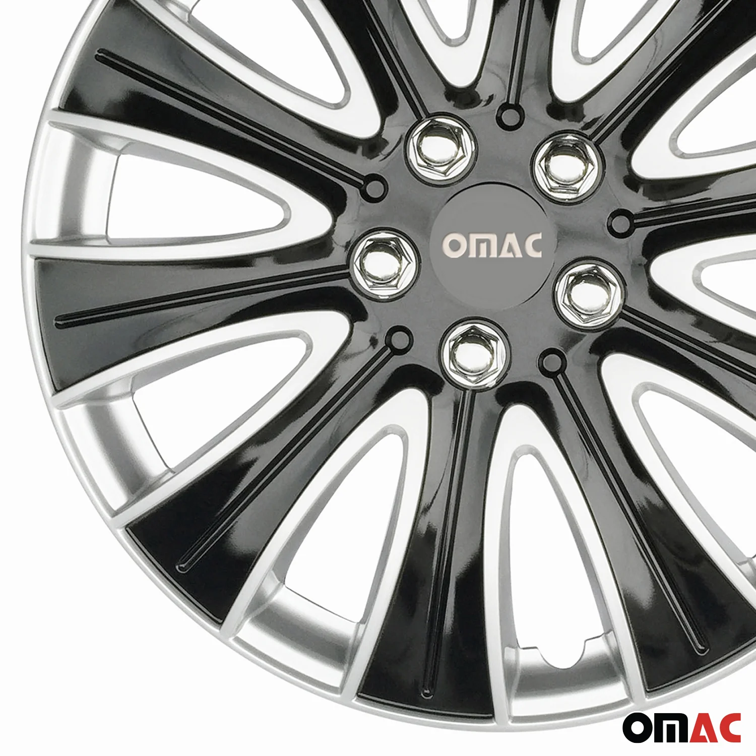 16" Hub Caps for Ford Transit 150 250 350 2015-2025 Black Silver 4x Wheel Covers - Image 7