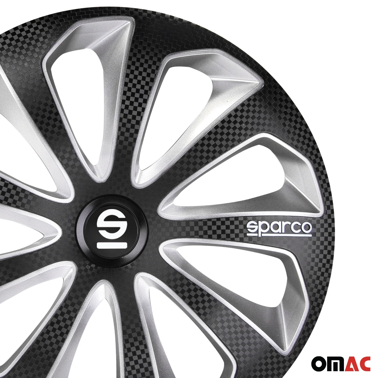 Sicilia Hub Caps Wheel Cover 16" Black Carbon & Grey Full Set 4 pcs. - Image 8