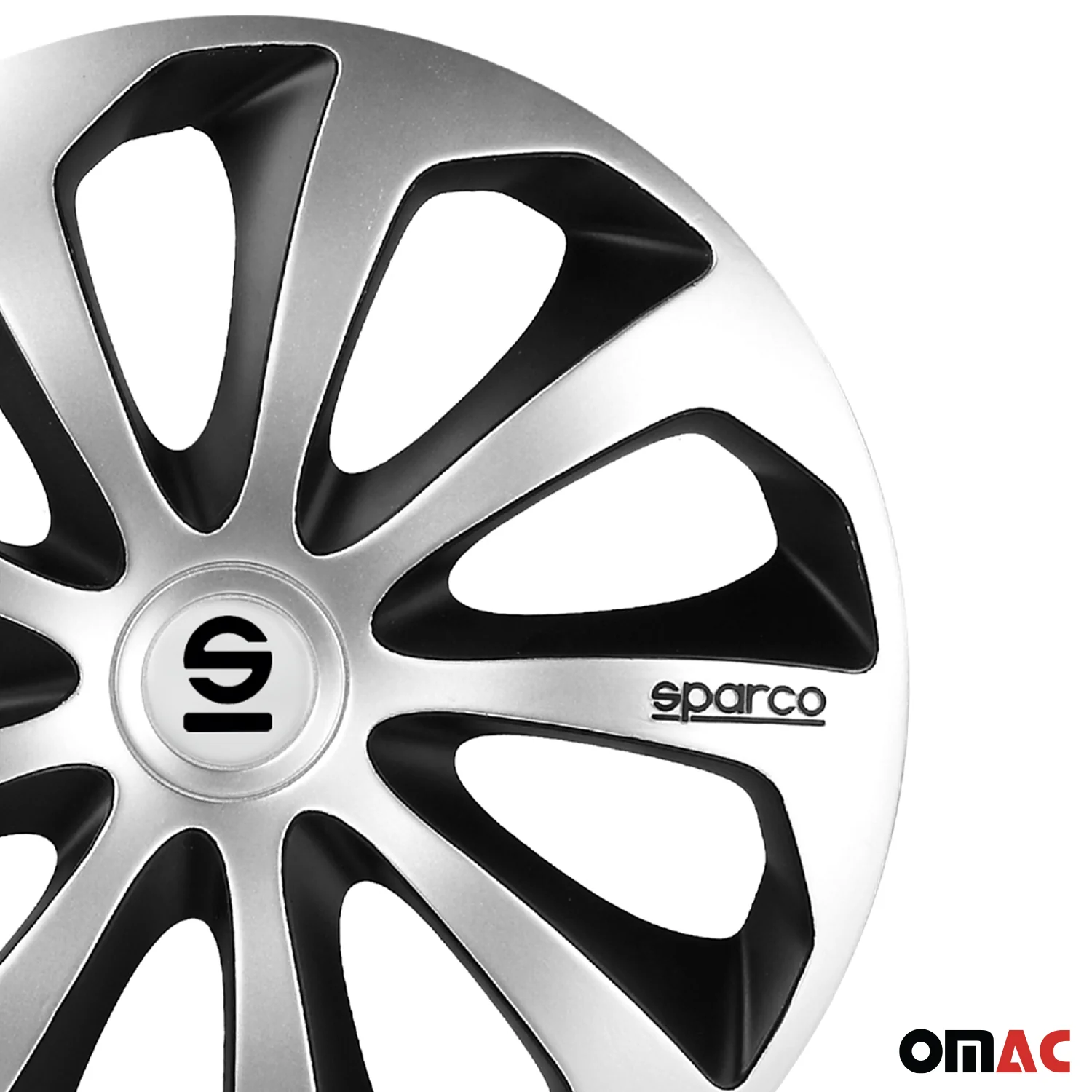 Sicilia Hub Caps Wheel Cover 16" Silver & Black Full Set 4 pcs. - Image 8