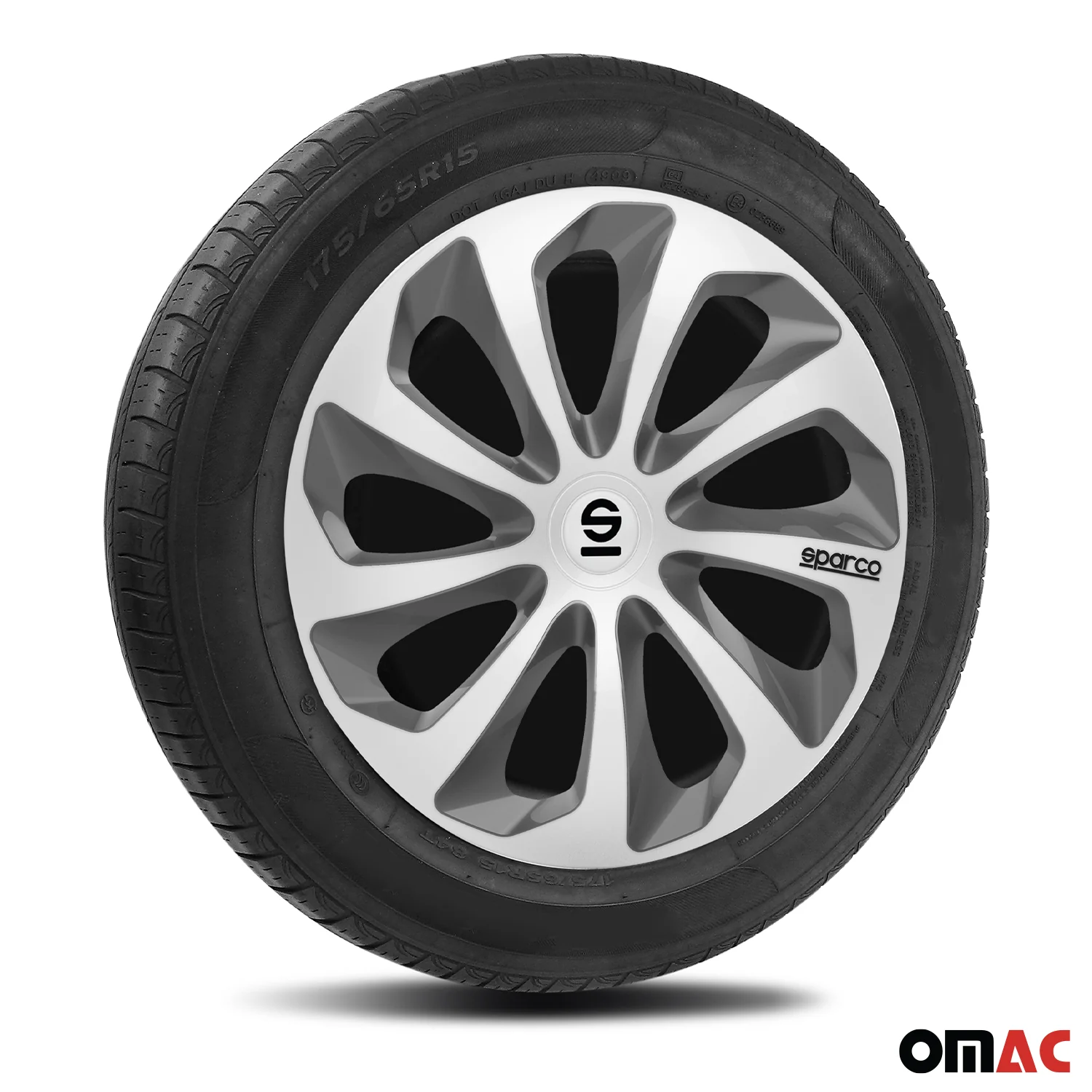 Sicilia Hub Caps Wheel Cover 16" Silver & Grey Full Set 4 pcs. - Image 5