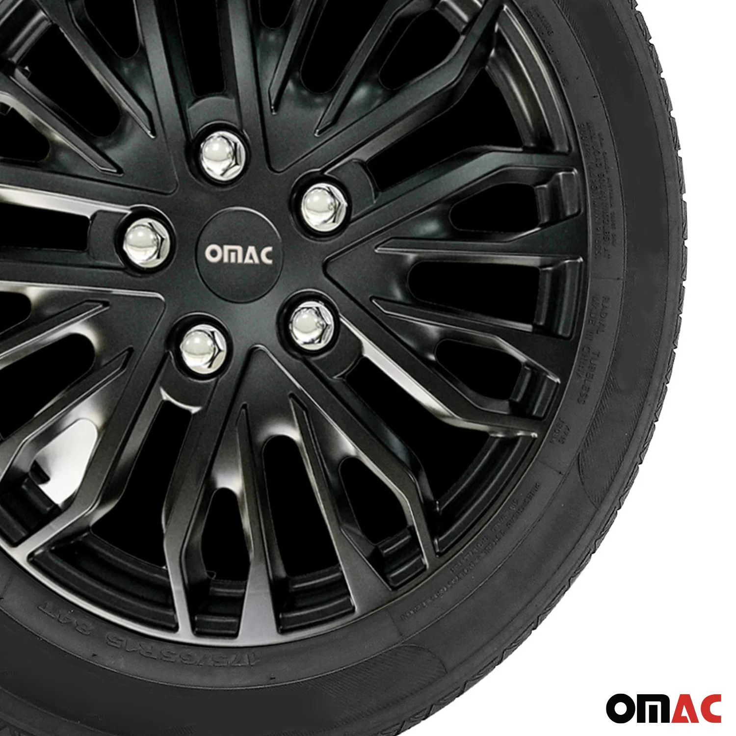 Rimini Hub Caps Wheel Cover 16" Matt Black & Grey Full Set 4 pcs. - Image 9