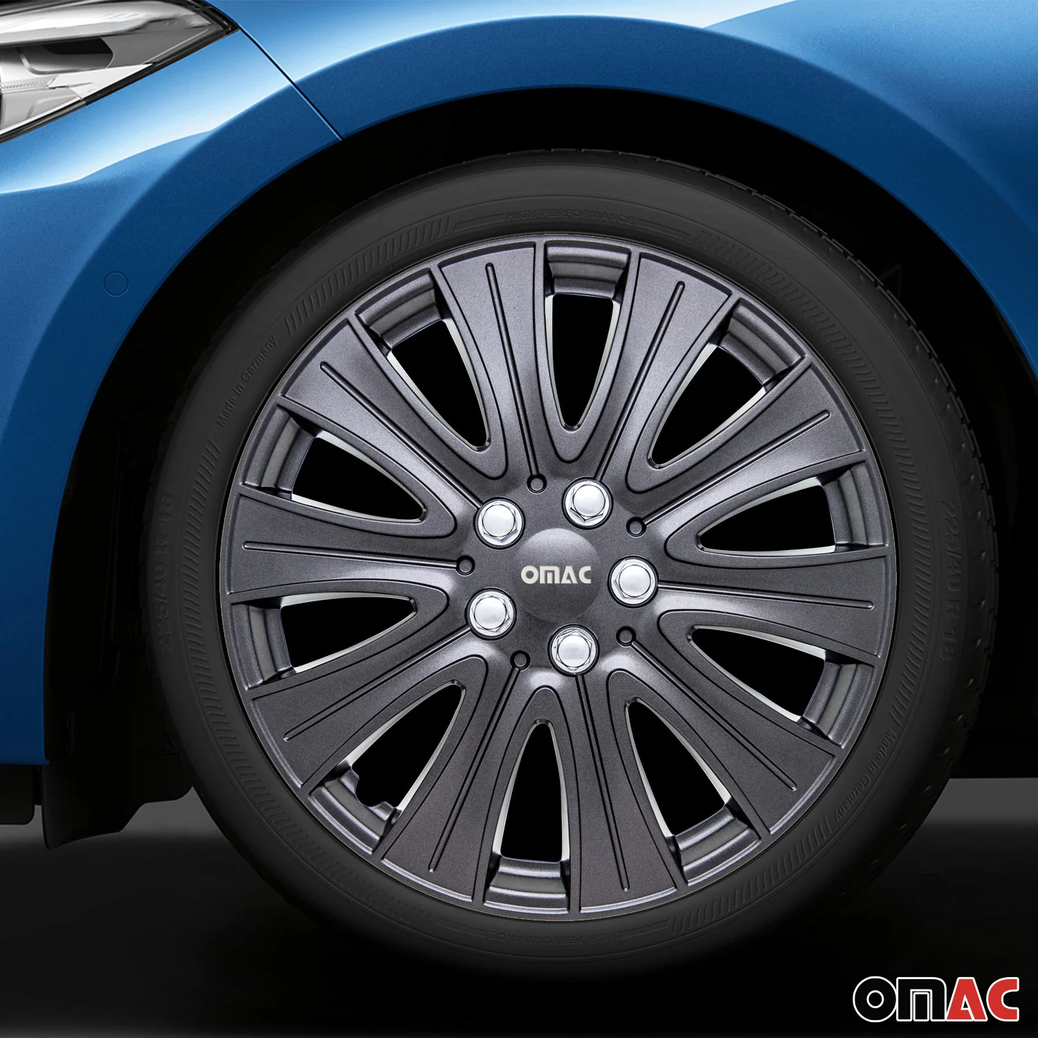 Pisa Hub Caps Wheel Cover 16" Gun Metal Grey Full Set 4 pcs. - Image 2