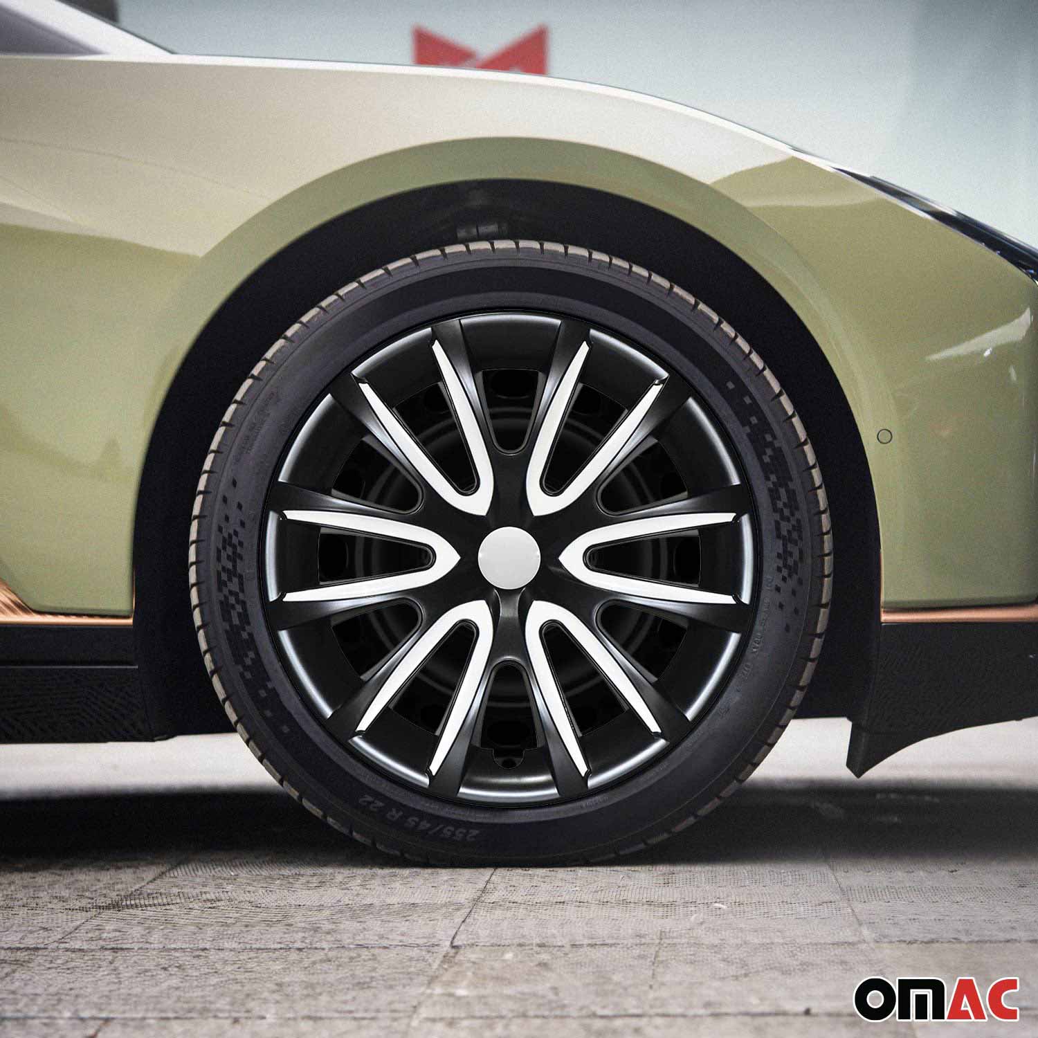 16" Wheel Covers Hubcaps for Subaru Impreza Black White Gloss - Image 2