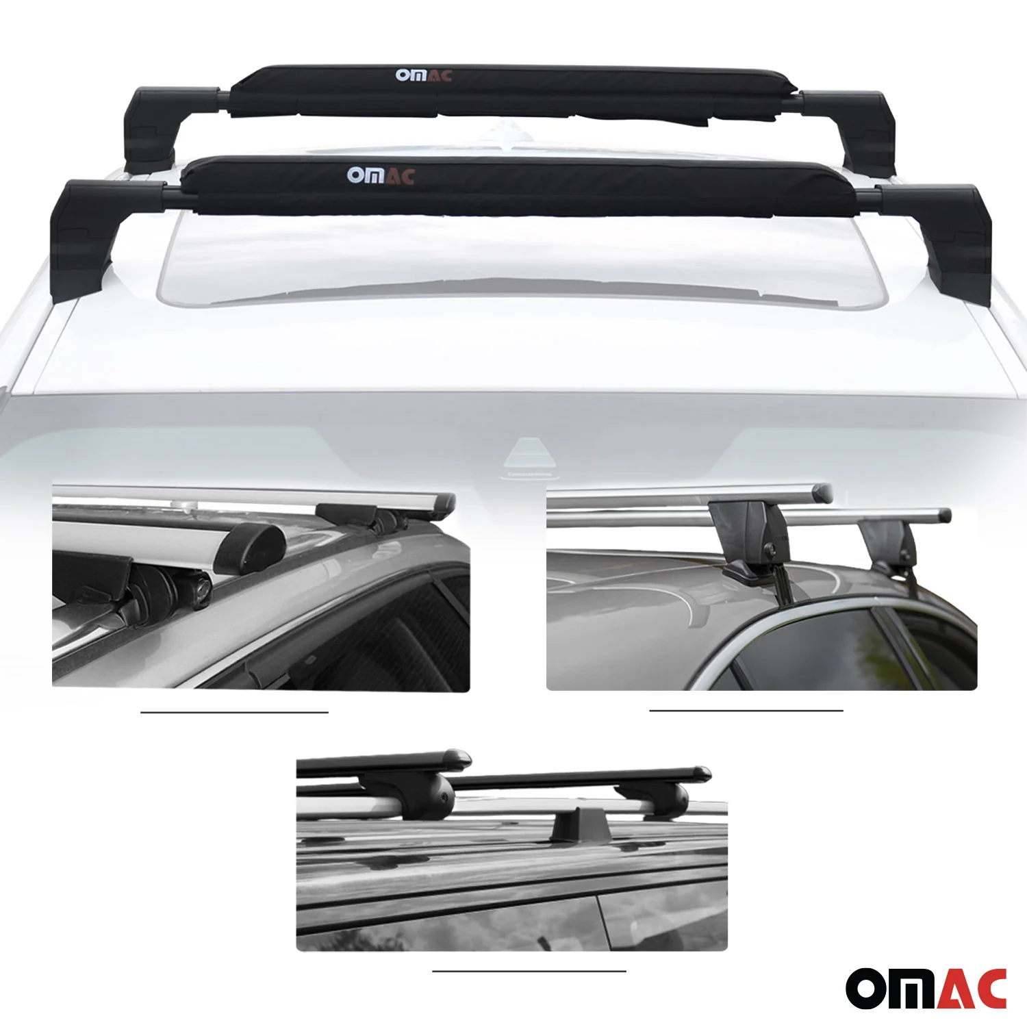 Mercury 19" Roof Rack Pads Surfboard Windsurf Crossbar Pads Black 2 Pcs - Image 6