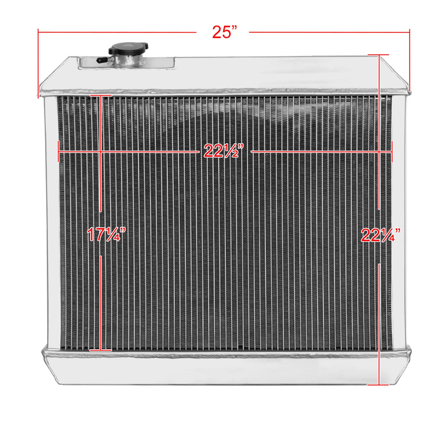 1963-1966 Pontiac Bonneville V8 3 Row Core Radiator with Fan Shroud - Image 3
