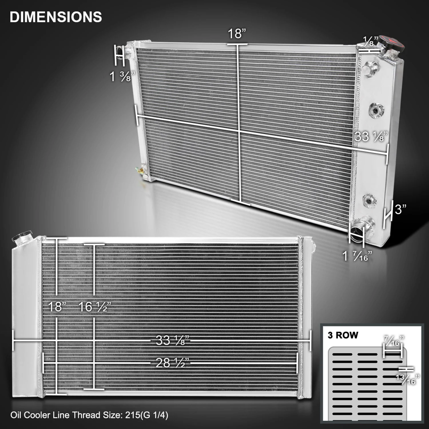 1968-1977 Chevy Malibu/Monte Carlo/Impala/Capric 3Row Performance Radiator - Image 9