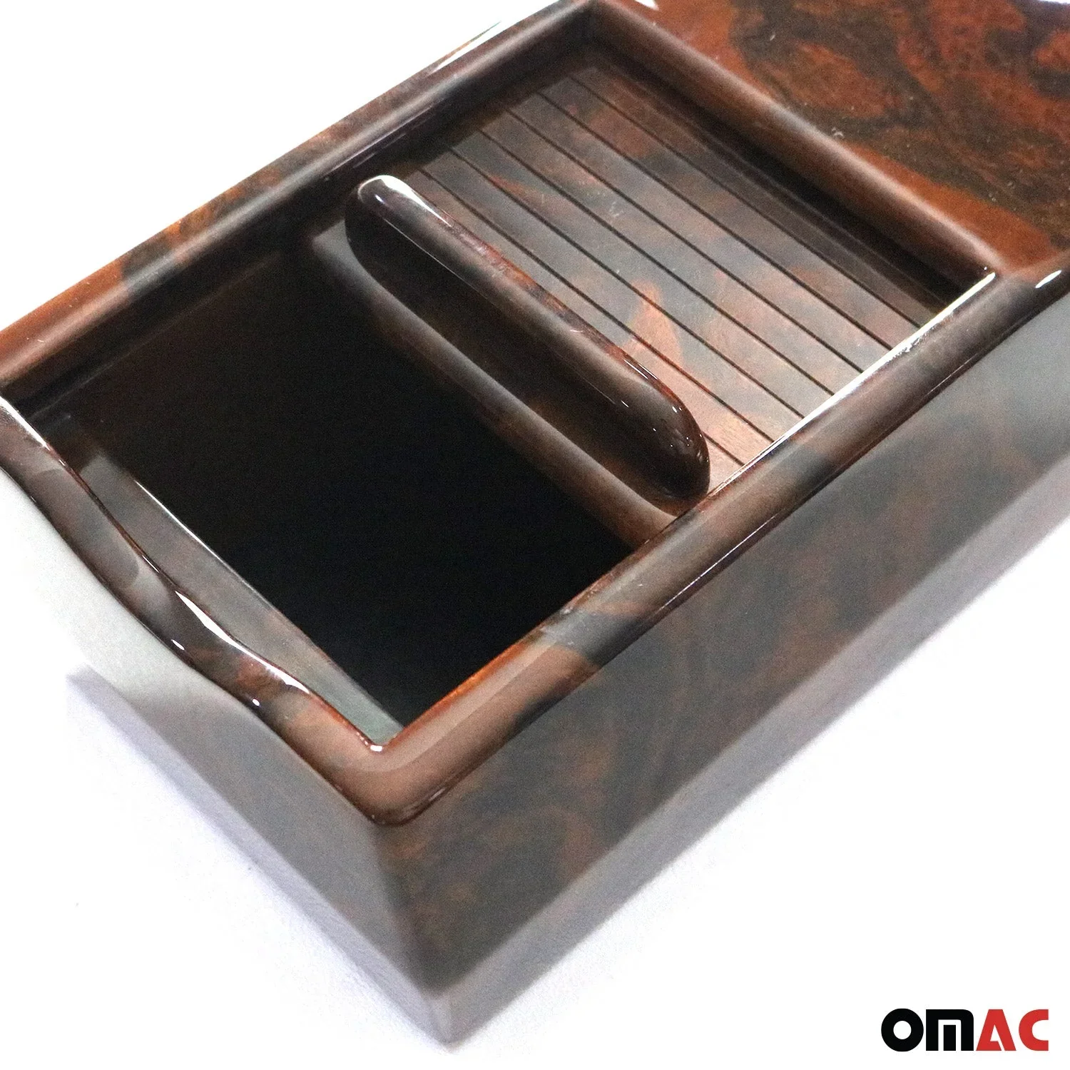 1972-1989 Mercedes SL-Class R107 C107 Console Cassette Center Box Walnut - Image 3