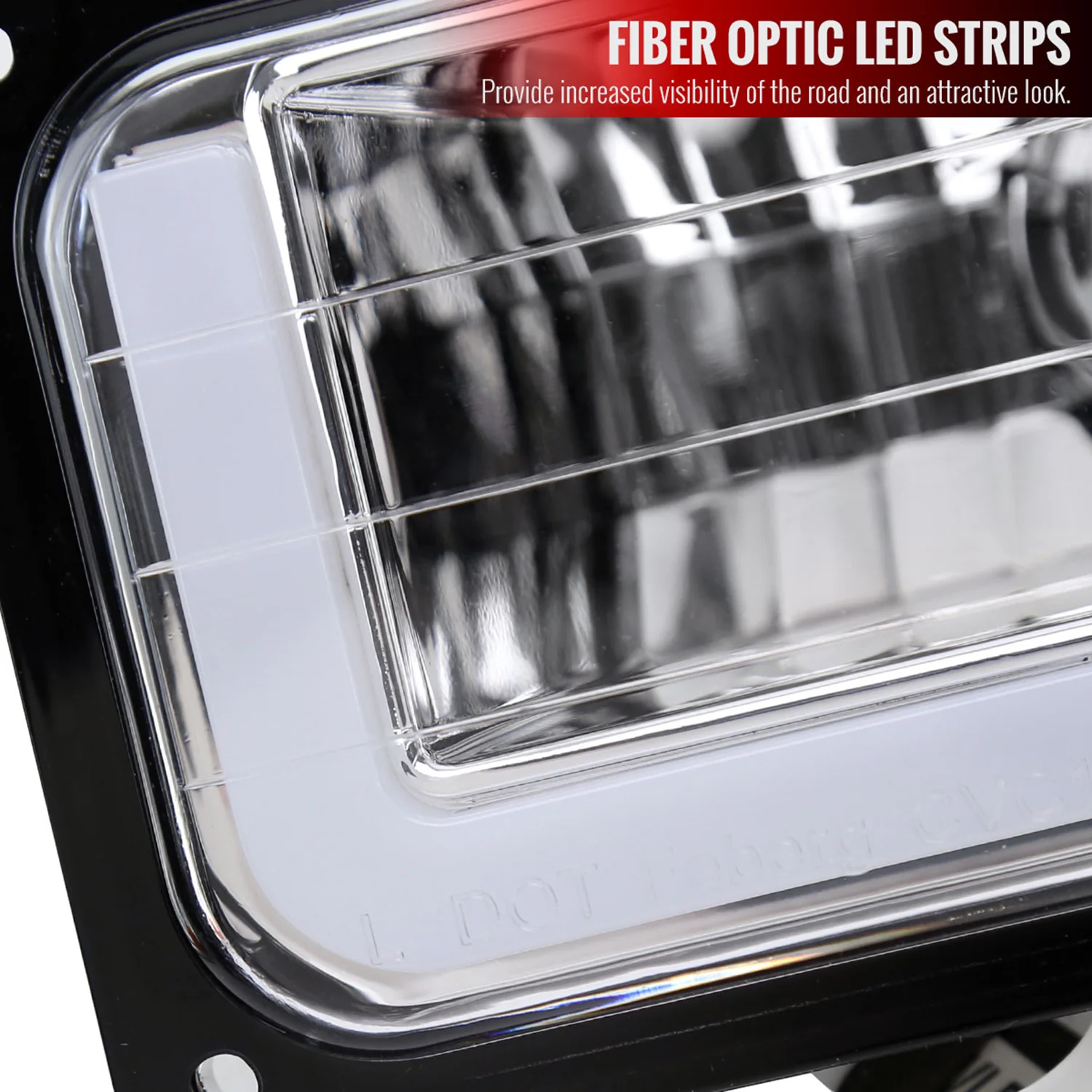 1988-1993 Chevy C10 C/K Sierra Tahoe LED Tube Factory Headlights Chrome - Image 5