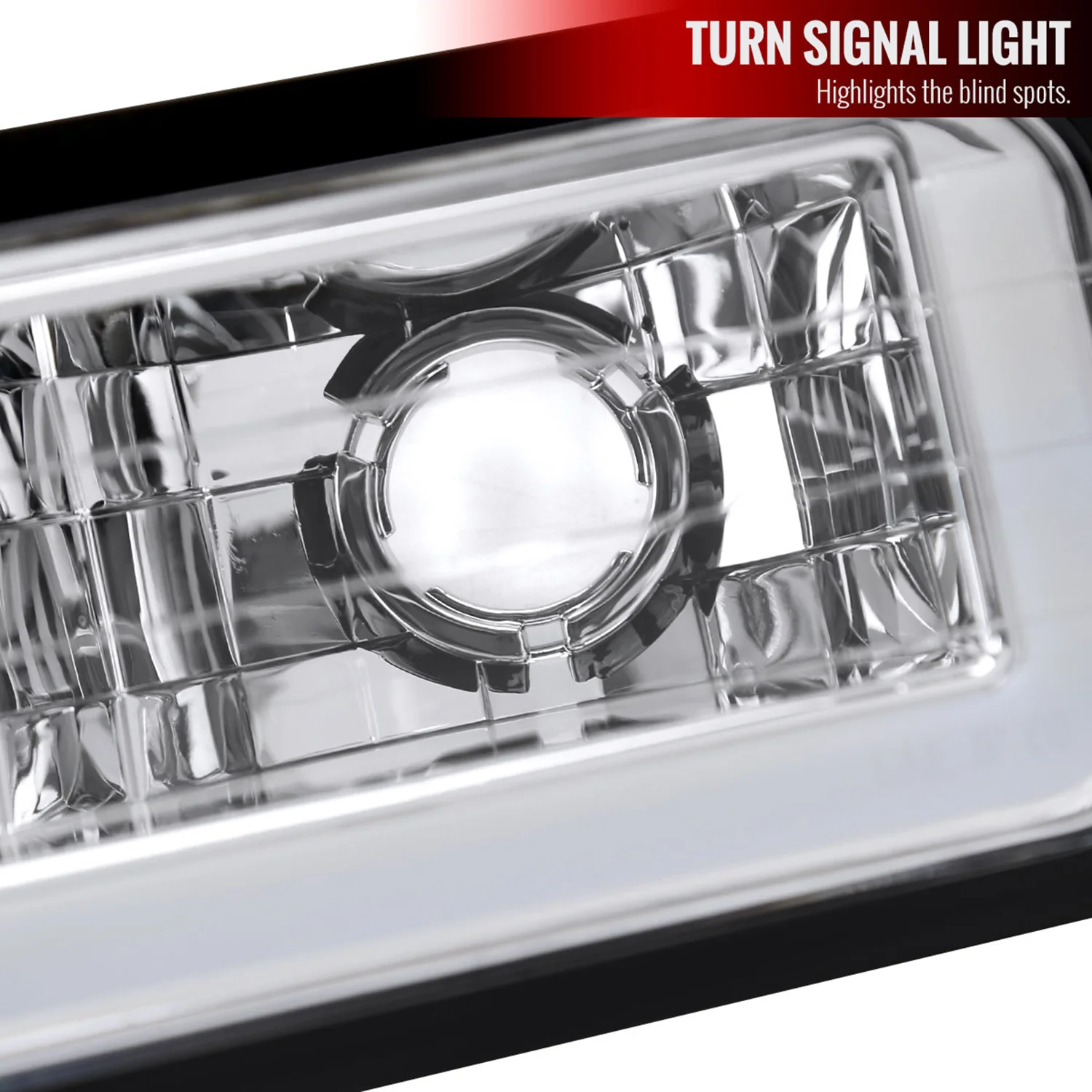 1988-1993 Chevy C10 C/K Sierra Tahoe LED Tube Factory Headlights Chrome - Image 6