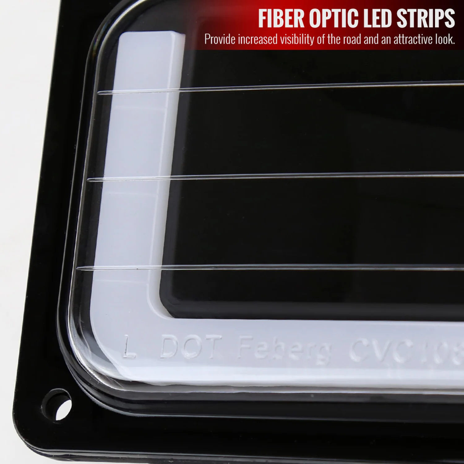 1988-1993 Chevy C10 C/K Sierra Tahoe LED Tube Headlights &Corner Lights Black - Image 5