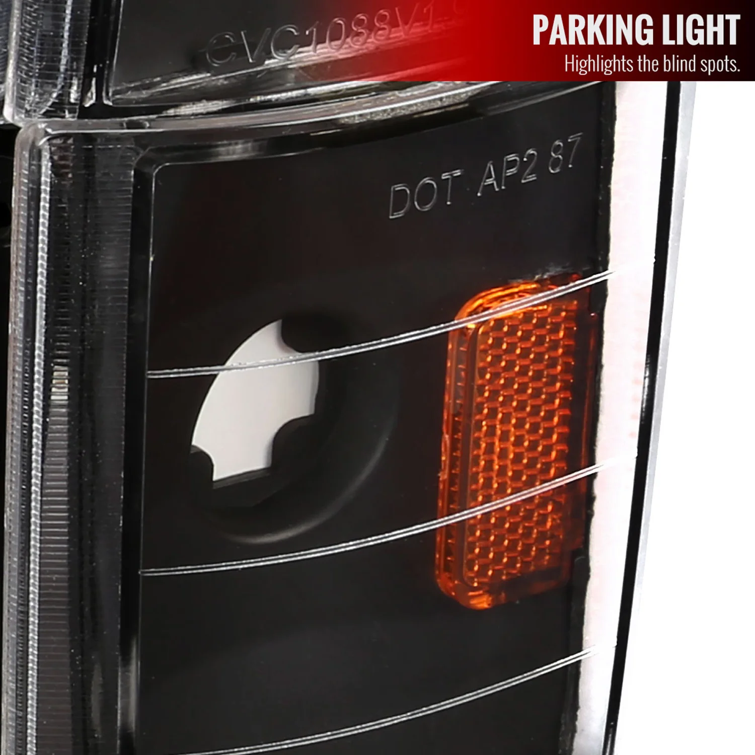 1988-1993 Chevy C10 C/K Sierra Tahoe LED Tube Headlights &Corner Lights Black - Image 7