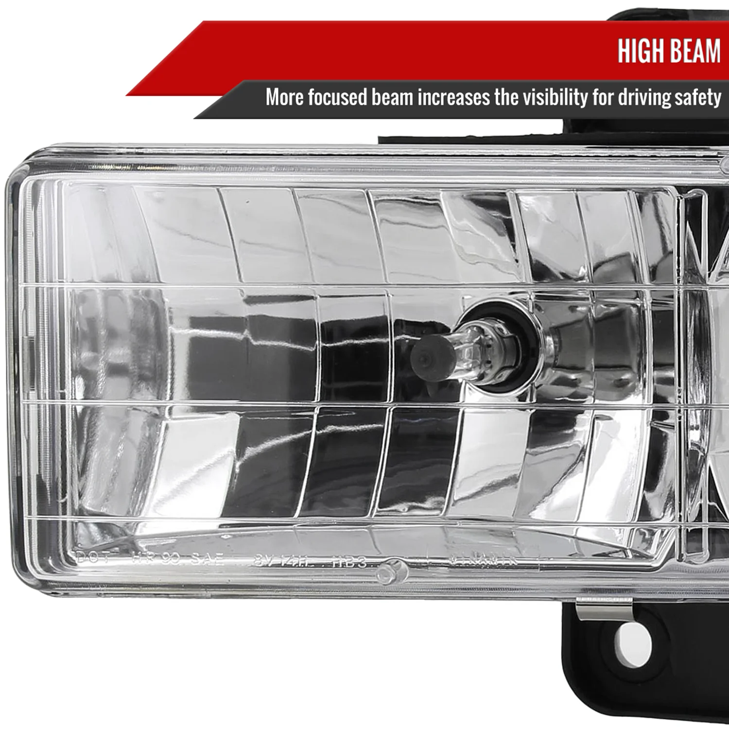 1988-1998 Chevy C/K C10/Tahoe/Sierra/Yukon/Suburban Crystal Headlights Chrome - Image 4