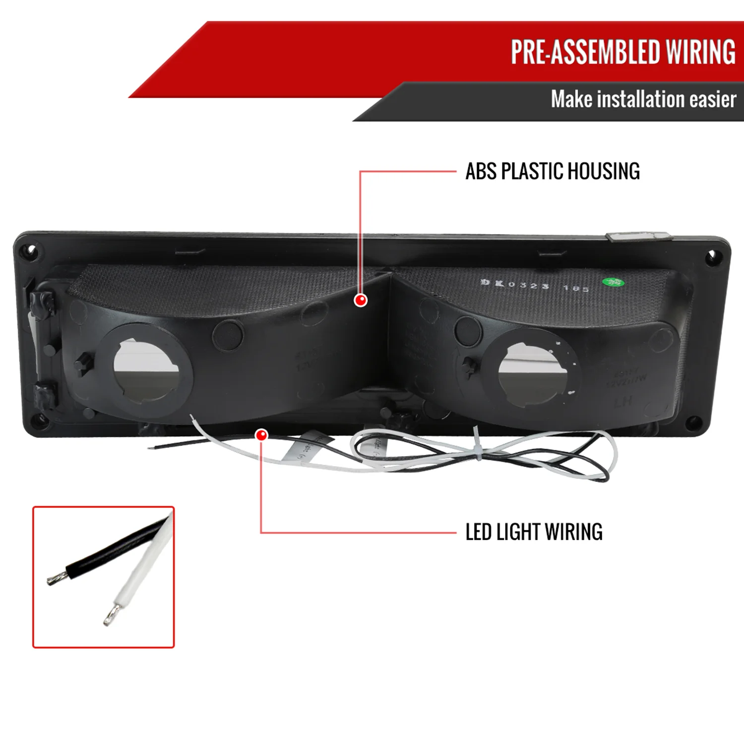1988-1998 Chevy/GMC C10 C/K LED Strip Bumper Corner Signal Lights Matt Black - Image 7