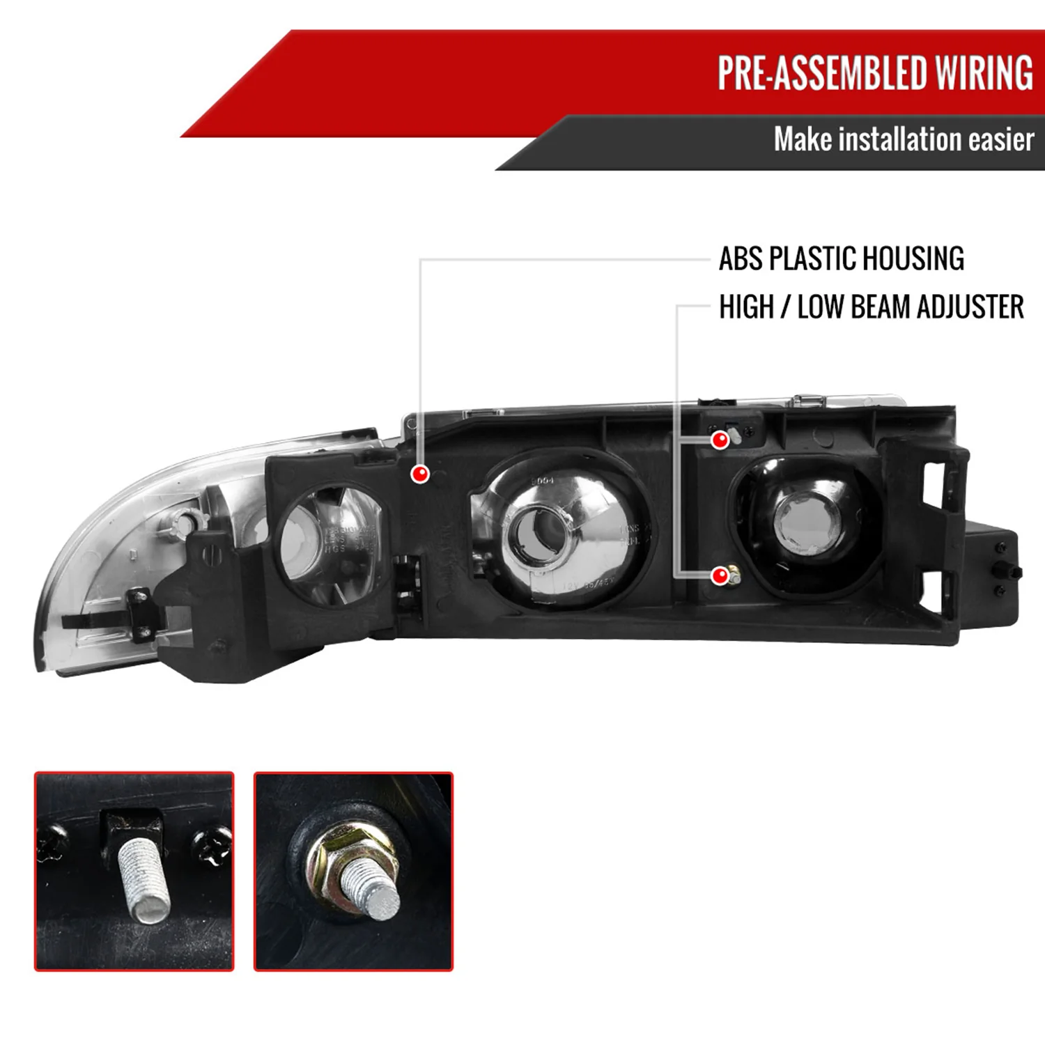 1991-1996 Chevy Caprice / Impala Factory Headlights Corner Signal Chrome - Image 7