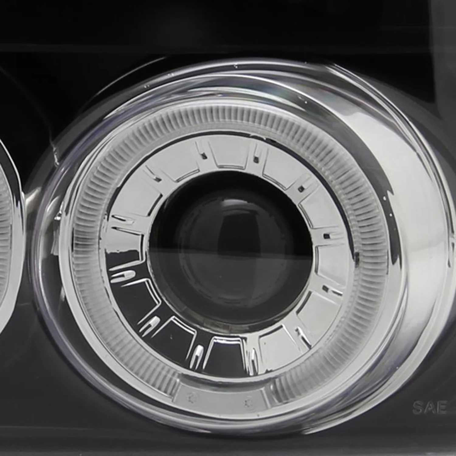 1992-1996 Ford F-150 F-250 F-350 Bronco Dual Halo Projector Headlights Black - Image 3
