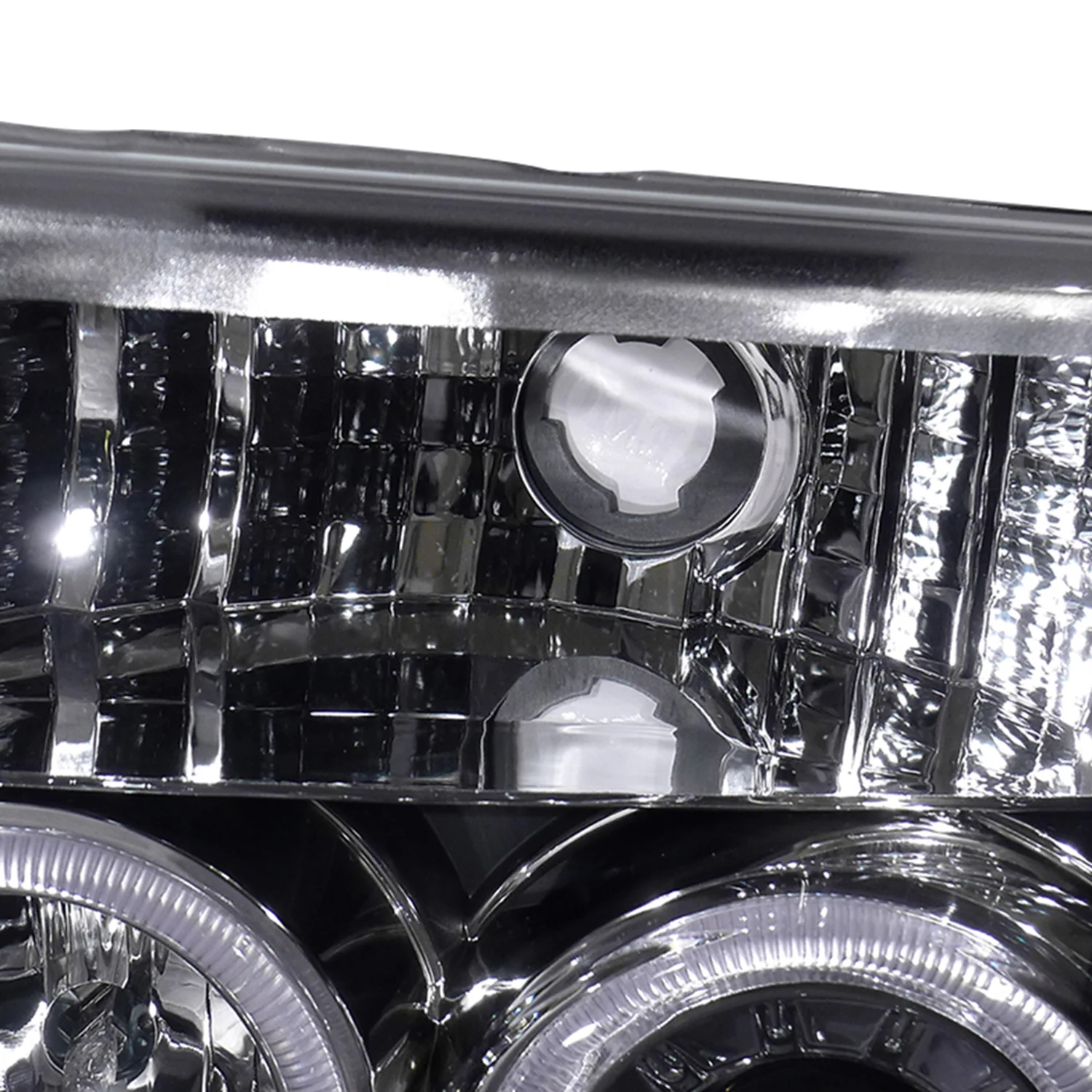 1992-1996 Ford F-150 F-250 F-350 Bronco Dual Halo Projector Headlights Black - Image 5