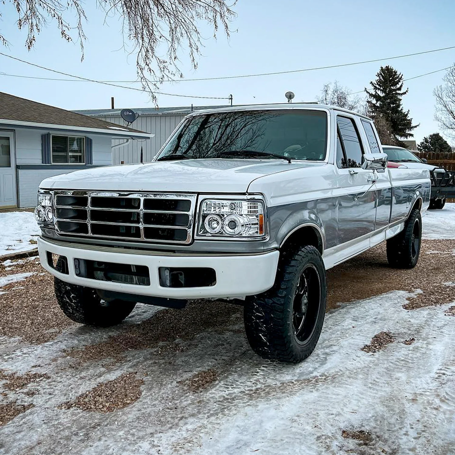 1992-1996 Ford F150 F-250 F-350 Bronco Dual Halo Projector Headlights Chrome - Image 10