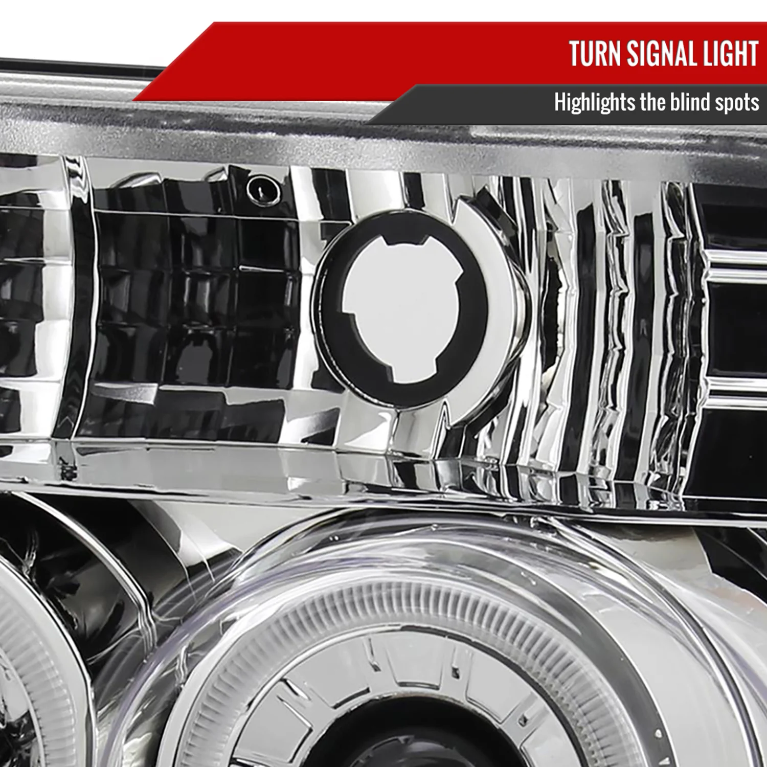 1992-1996 Ford F150 F-250 F-350 Bronco Dual Halo Projector Headlights Chrome - Image 5