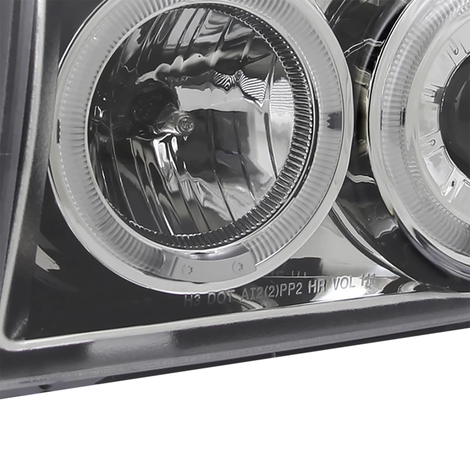 1992-1996 Ford F150 F-250 F-350 Bronco Dual Halo Projector Headlights Chrome - Image 6