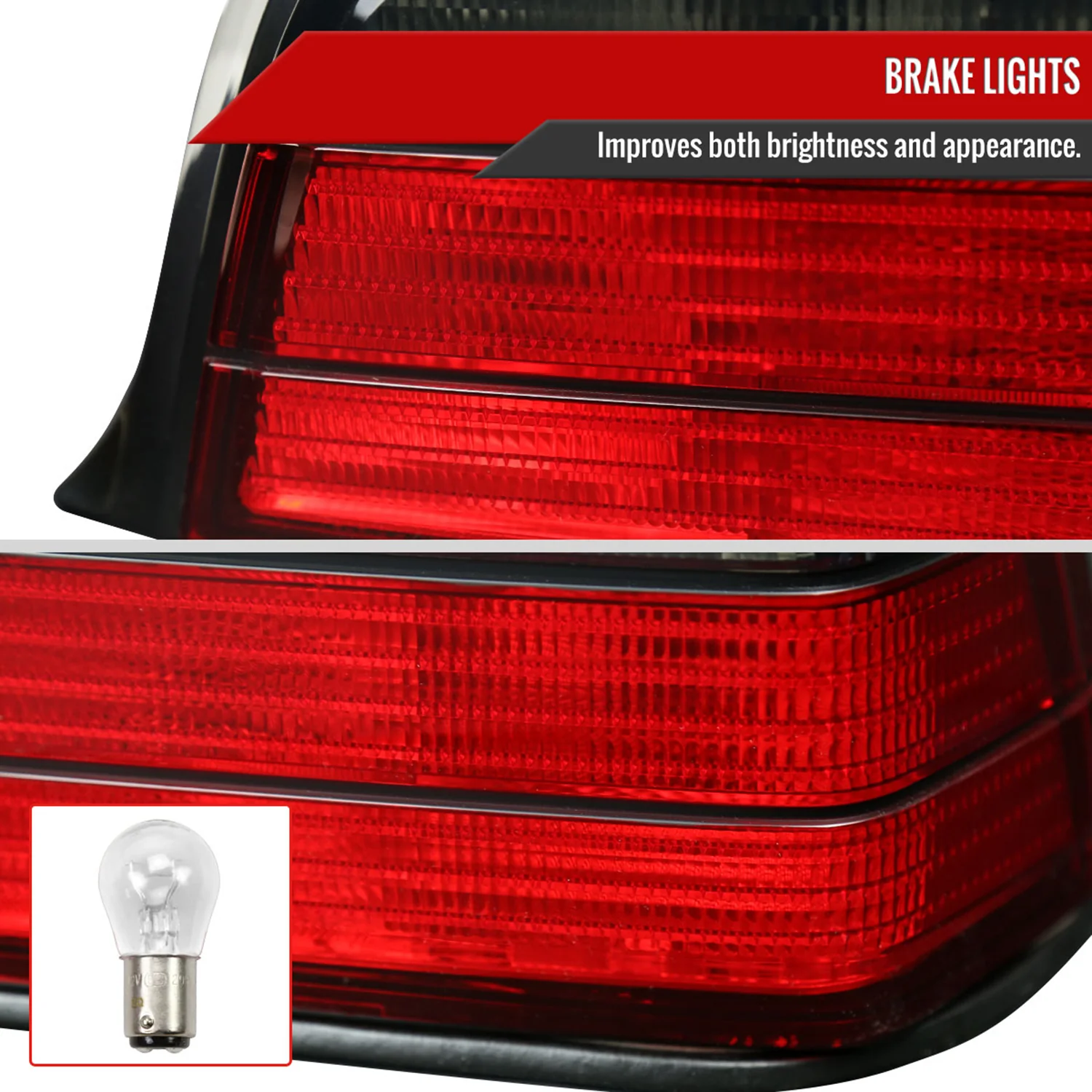 1992-1998 BMW E36 3 Series Coupe/Convertible Tail Lights Chrome/Red Smoke Lens - Image 5