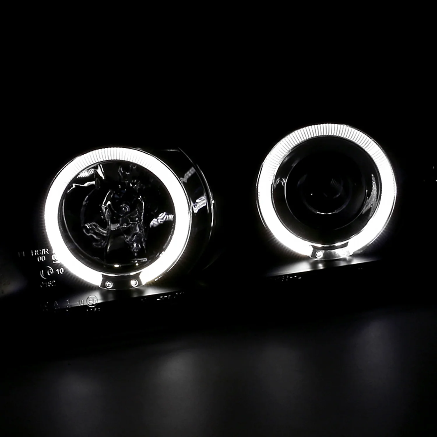 1992-1998 BMW E36 3 Series Coupe/Sedan Dual Halo Projector Headlights Black - Image 2