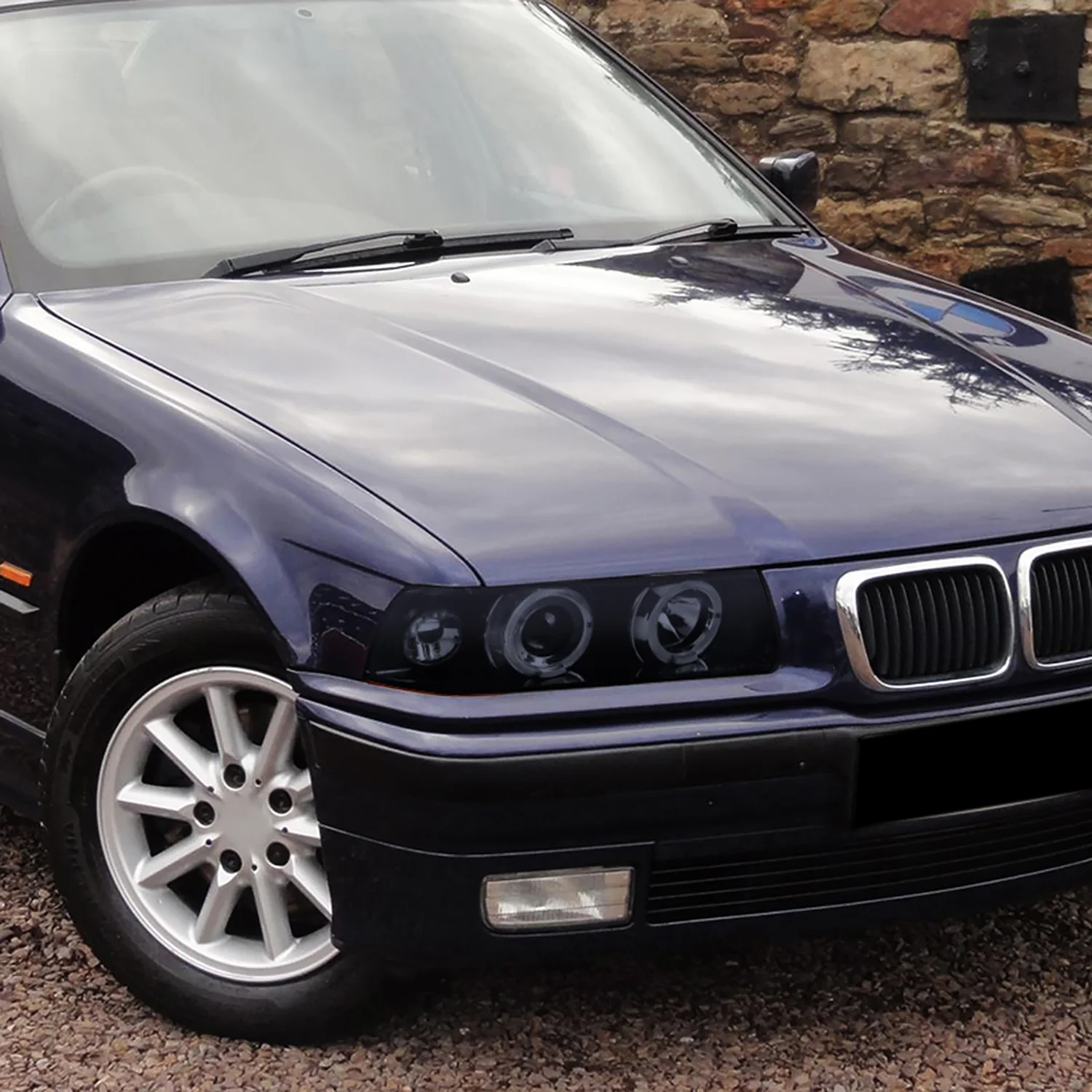 1992-1998 BMW E36 3 Series Coupe/Sedan Dual Halo Projector Headlights Smoke - Image 10