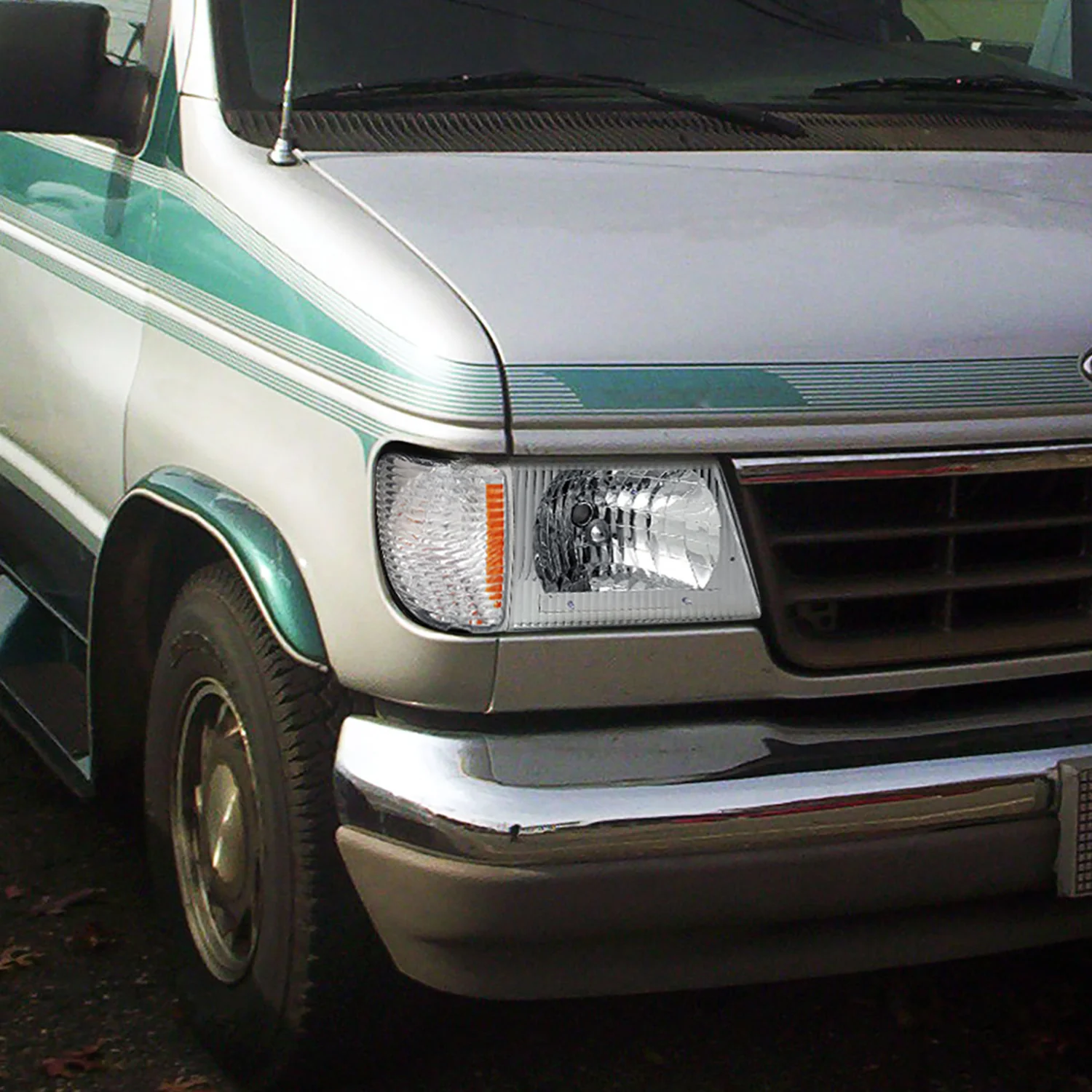1992-2006 Ford Econoline Factory Style Crystal Headlights Chrome/Clear Lens - Image 10