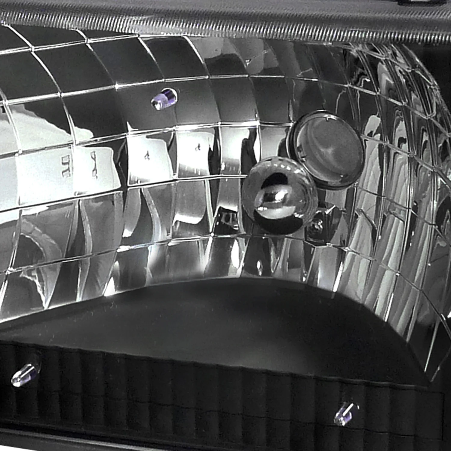 1992-2006 Ford Econoline Factory Style Crystal Headlights Matte Black/Clear - Image 4