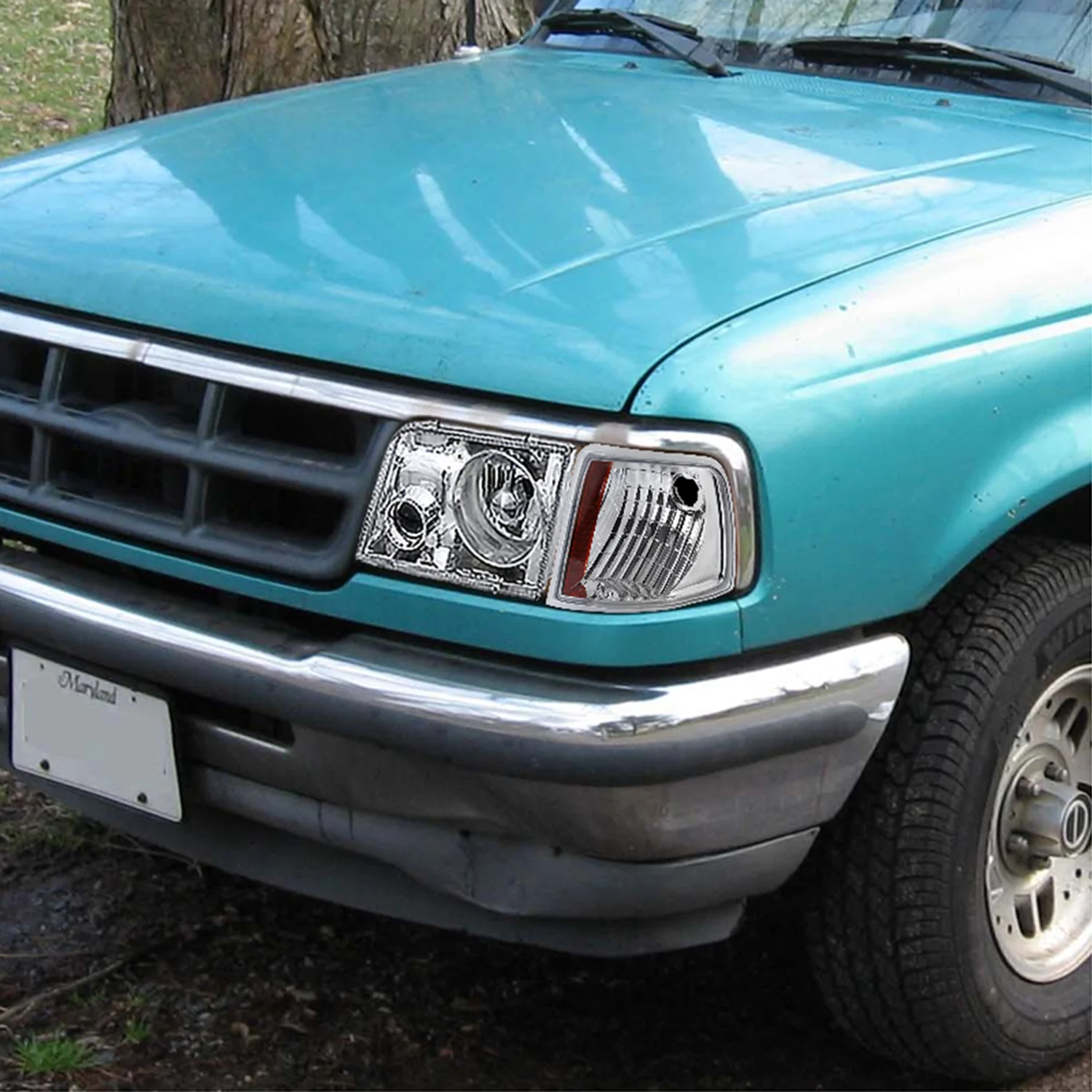 1993-1997 Ford Ranger Factory Corner Parking Turn Signal Lights Chrome/Clear - Image 9