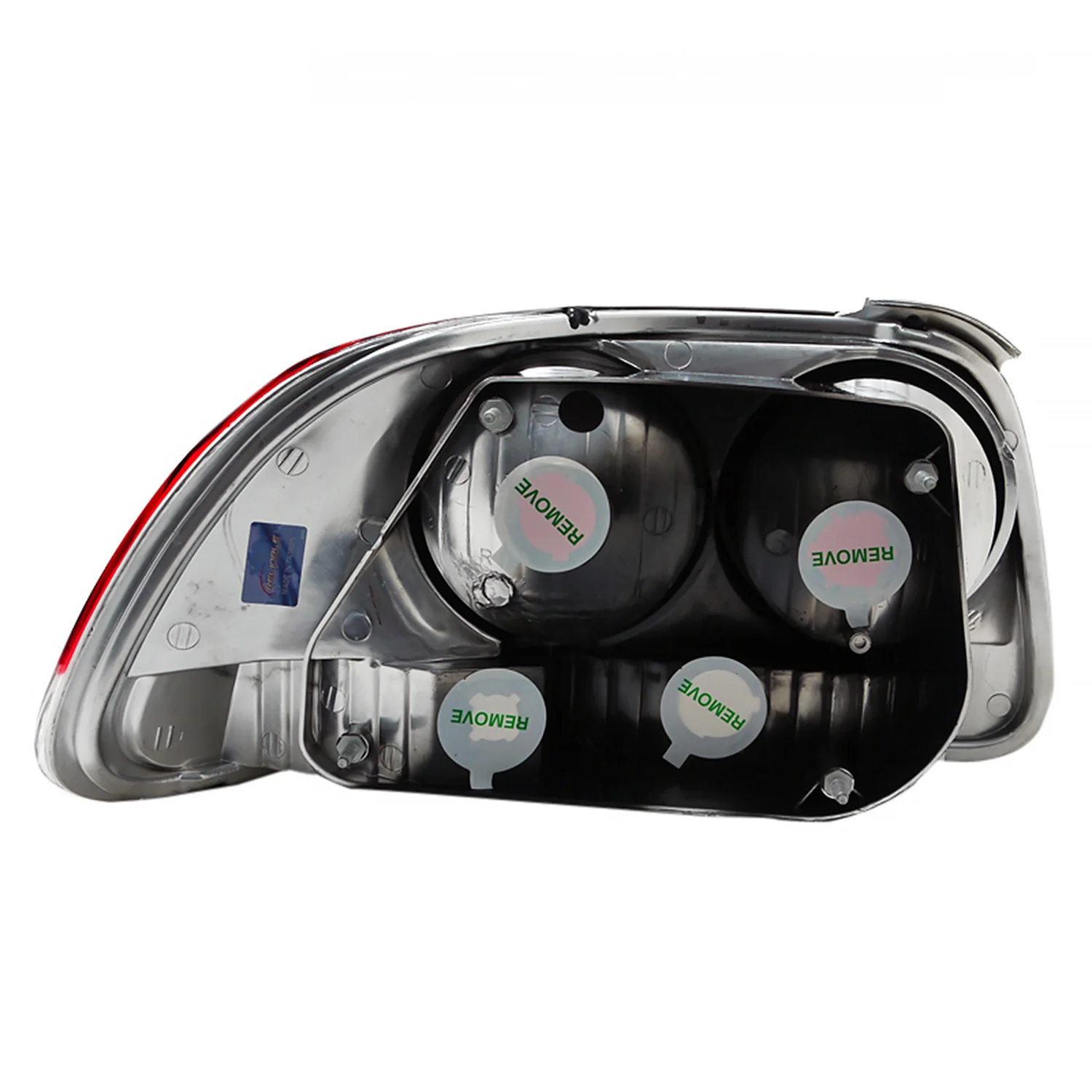 1993-1997 Honda Del Sol Tail Lights Chrome Housing/Red Clear Lens - Image 9