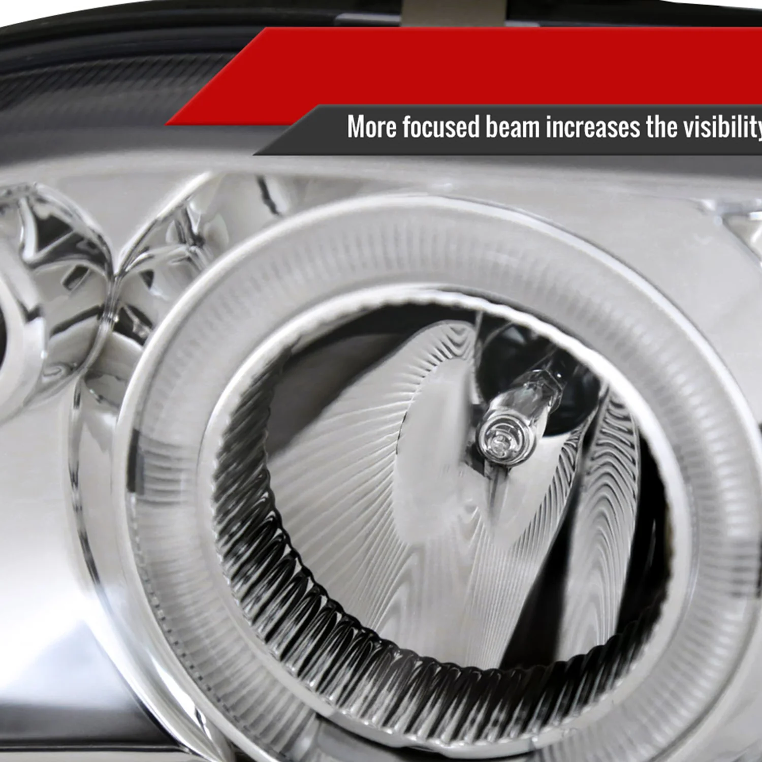 1993-1997 Toyota Corolla Dual Halo Projector Headlights Chrome/Clear Lens - Image 4