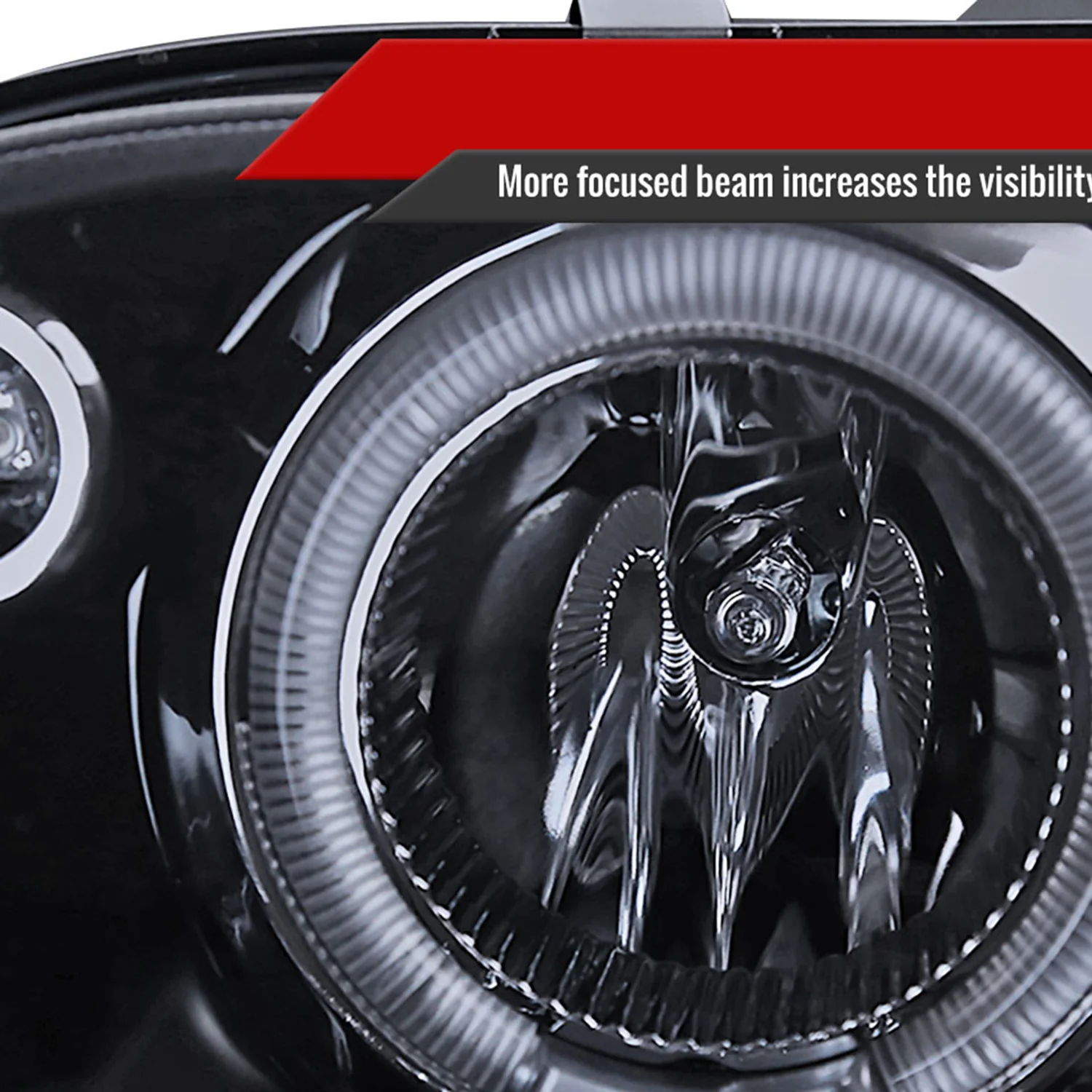 1993-1997 Toyota Corolla Dual Halo Projector Headlights Glossy Black/Smoke - Image 4