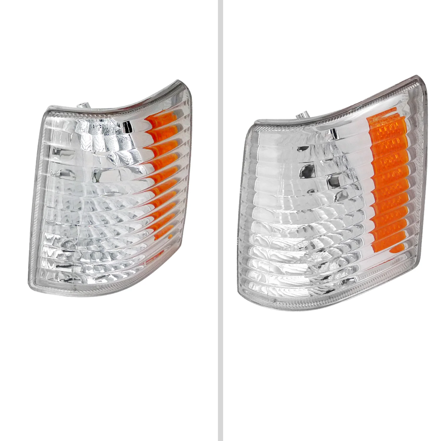 1993-1998 Jeep Grand Cherokee Corner Lights w/ Amber Reflectors Chrome/Clear - Image 2