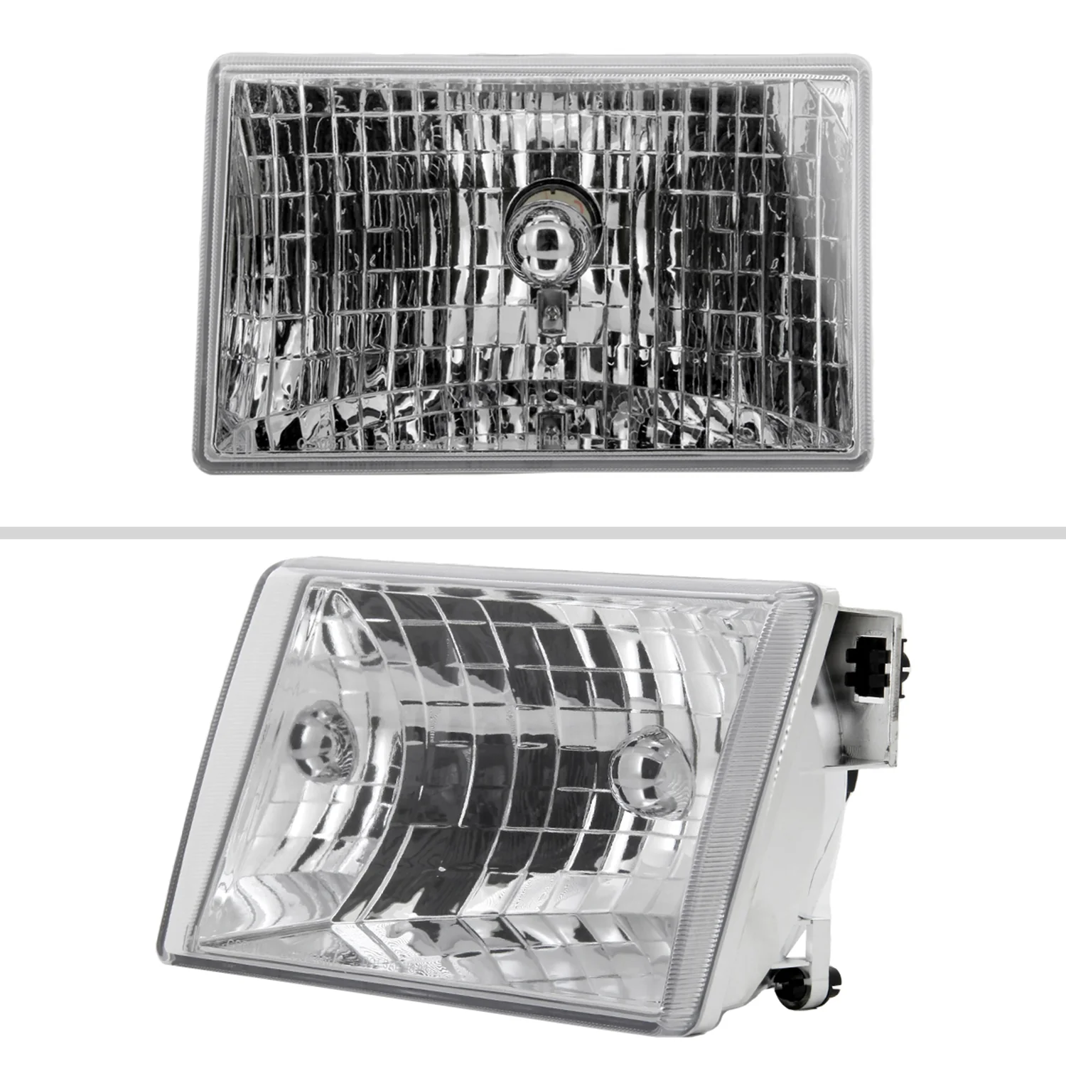 1993-1998 Jeep Grand Cherokee Factory Style Headlights Chrome/Clear Lens - Image 2