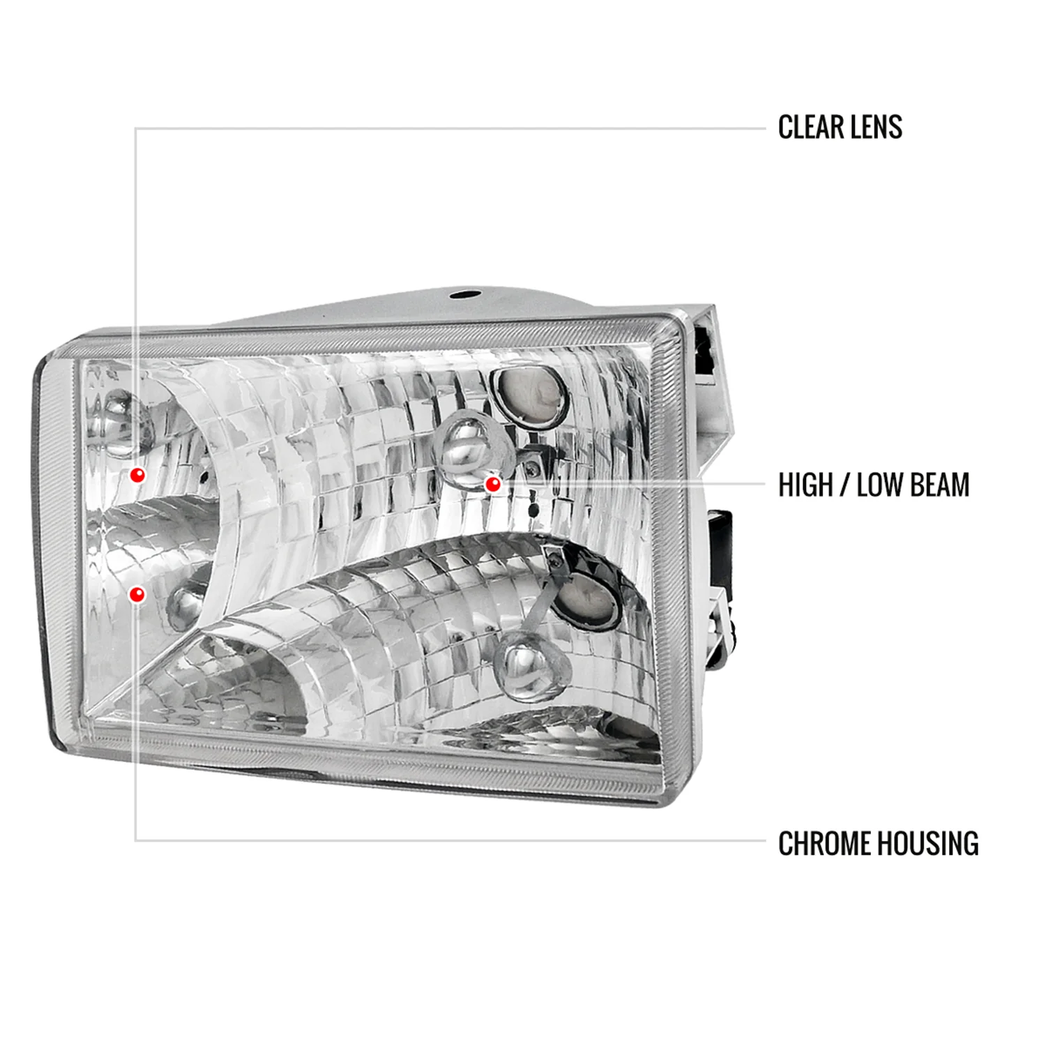 1993-1998 Jeep Grand Cherokee Factory Style Headlights Chrome/Clear Lens - Image 8
