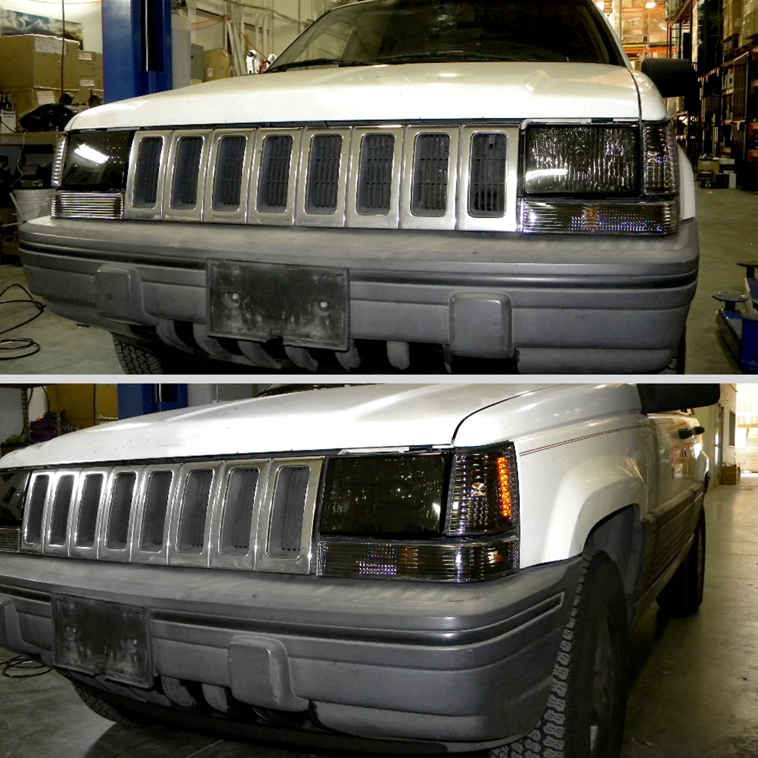 1993-1998 Jeep Grand Cherokee Factory Style Headlights Chrome/Smoke Lens - Image 9