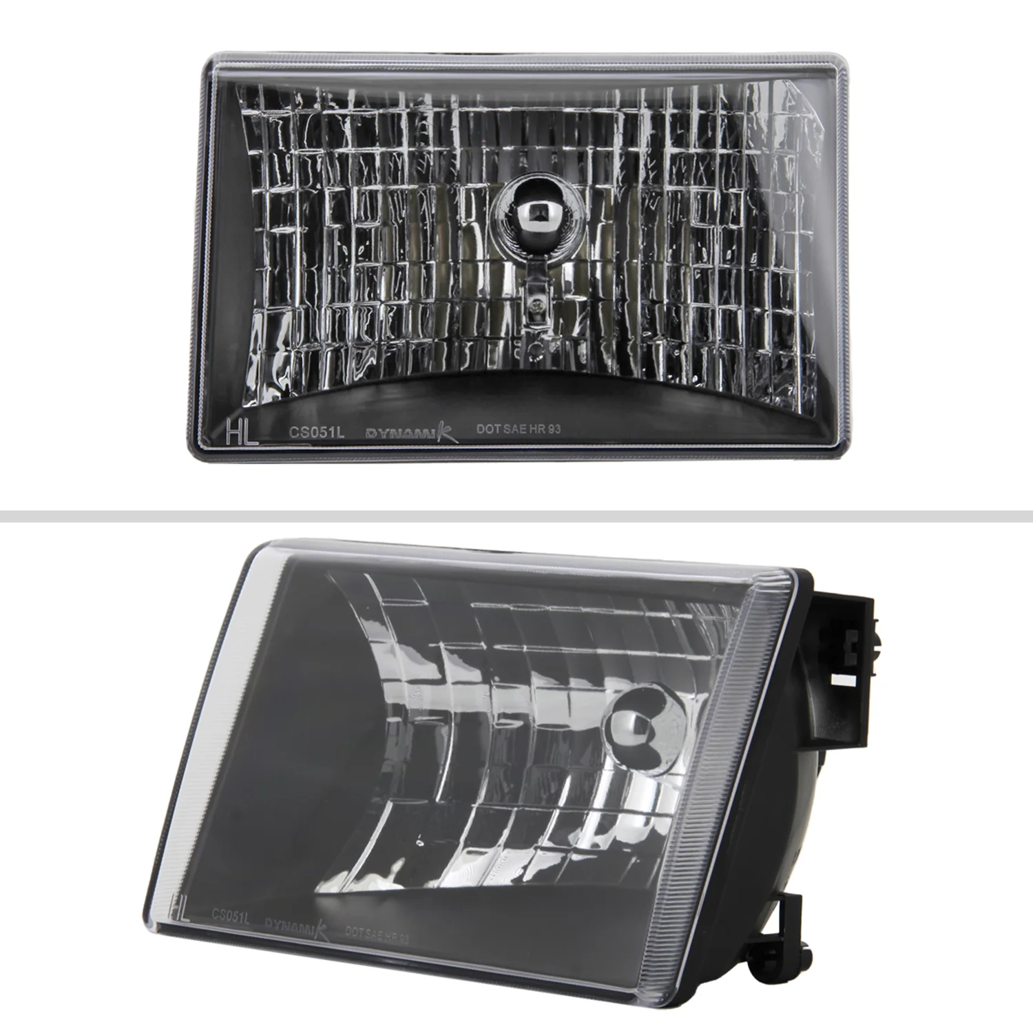 1993-1998 Jeep Grand Cherokee Factory Style Headlights Matte Black/Clear Lens - Image 2
